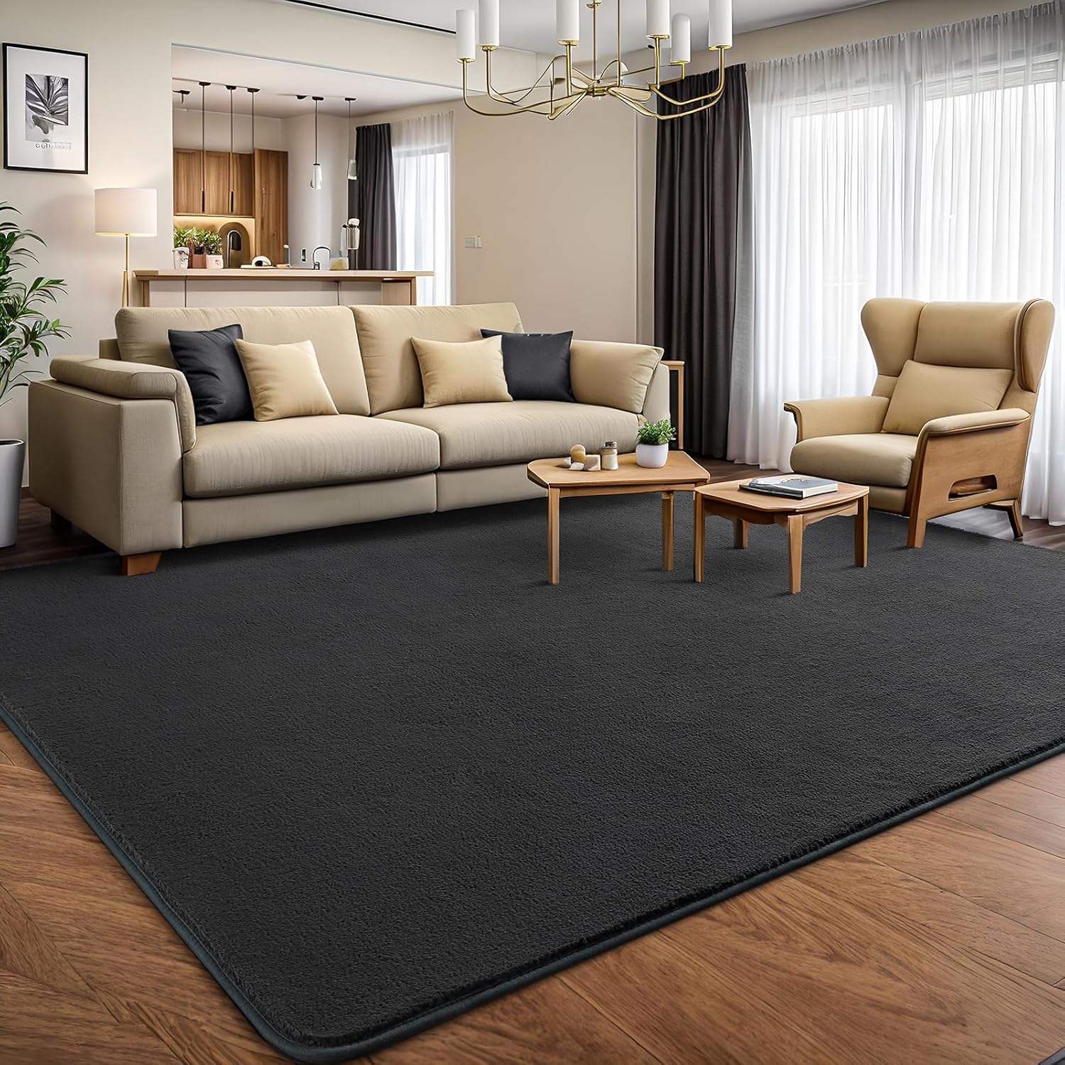 AROGAN Modern Shag Area Rug for Living Room, 5x7 Feet Washable Rugs for Bedroom,...
