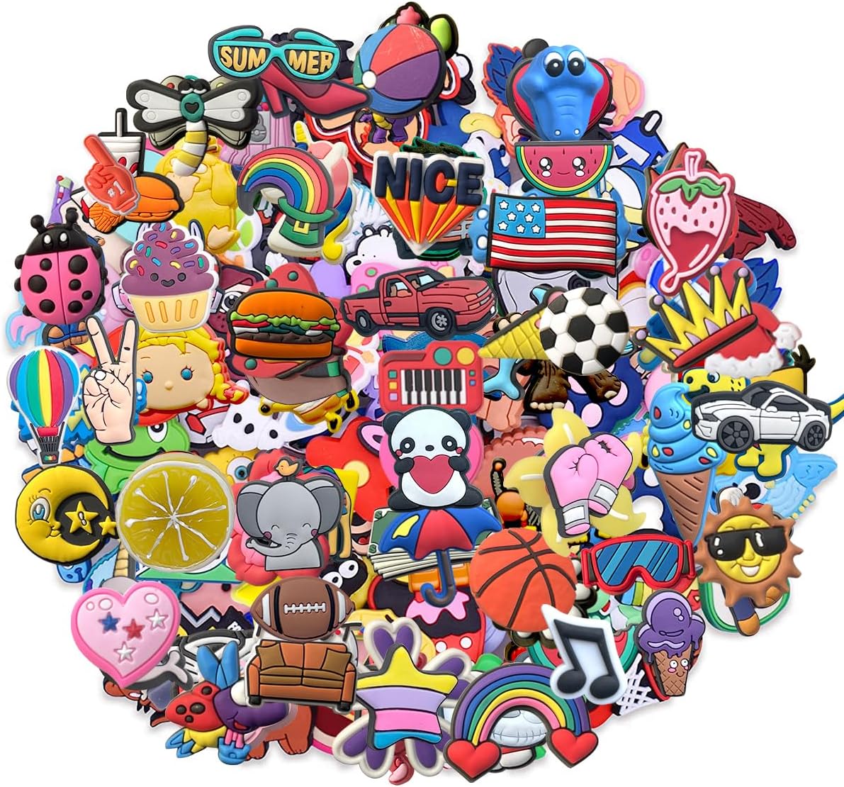 Lot of 30 50 100pcs Random Shoe Charms for Shoes Decoration Charms Random 100pcs