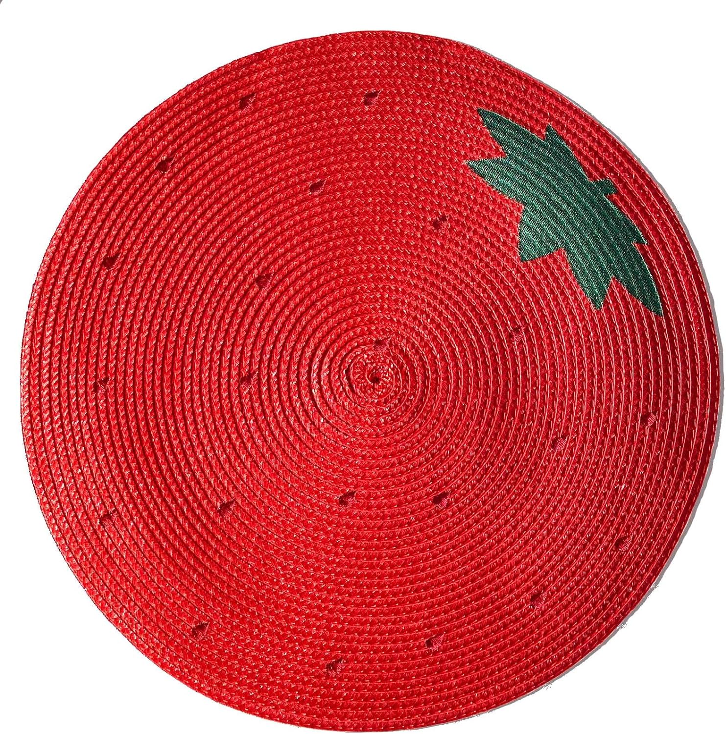 FunWheat Round Braided Placemats Set of 6 Table Mats for Dining Tables Washable...