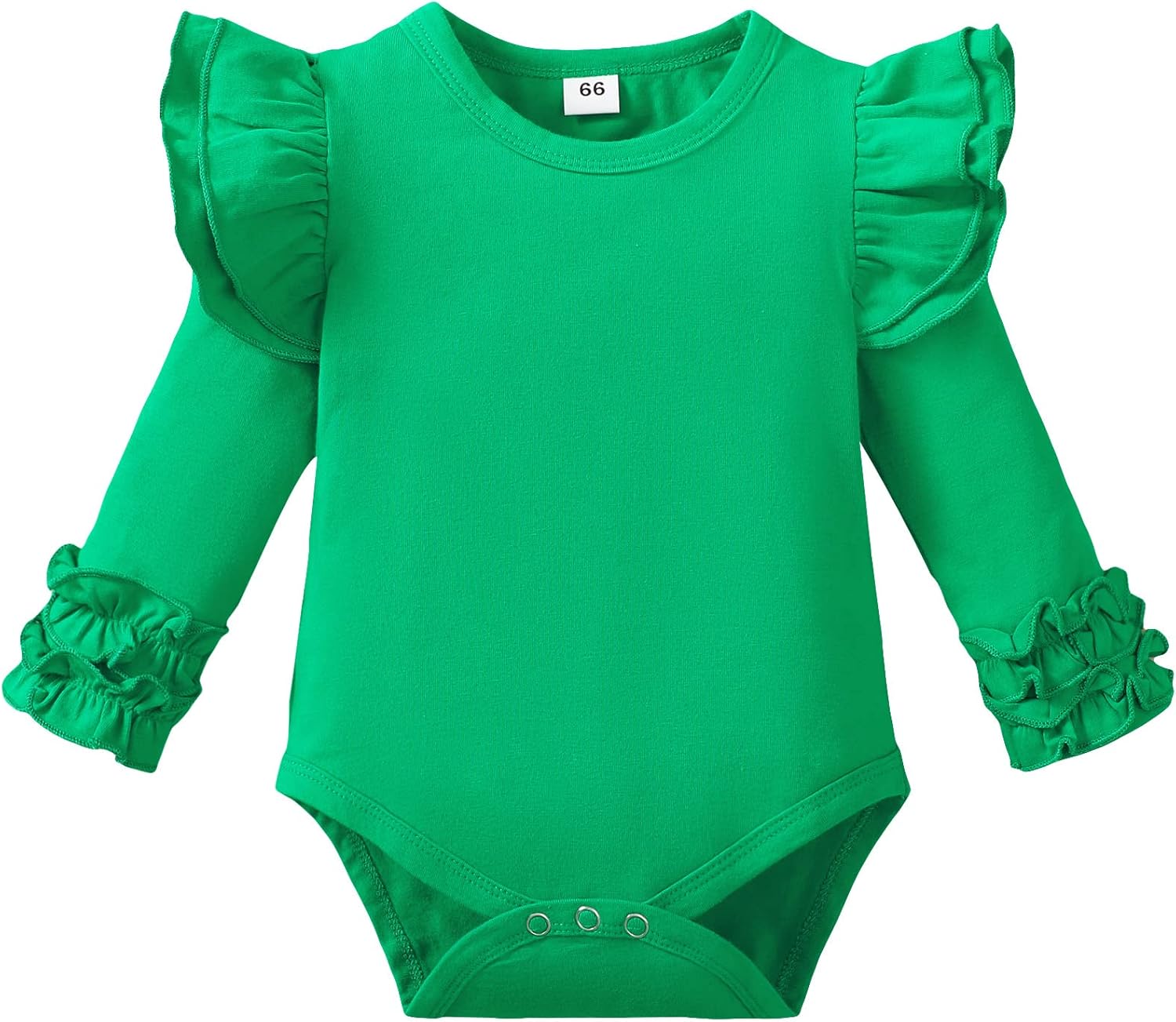 Baby Girl Solid Color Romper Infant Ruffle Sleeve Bodysuit One Piece Outfit Todd...
