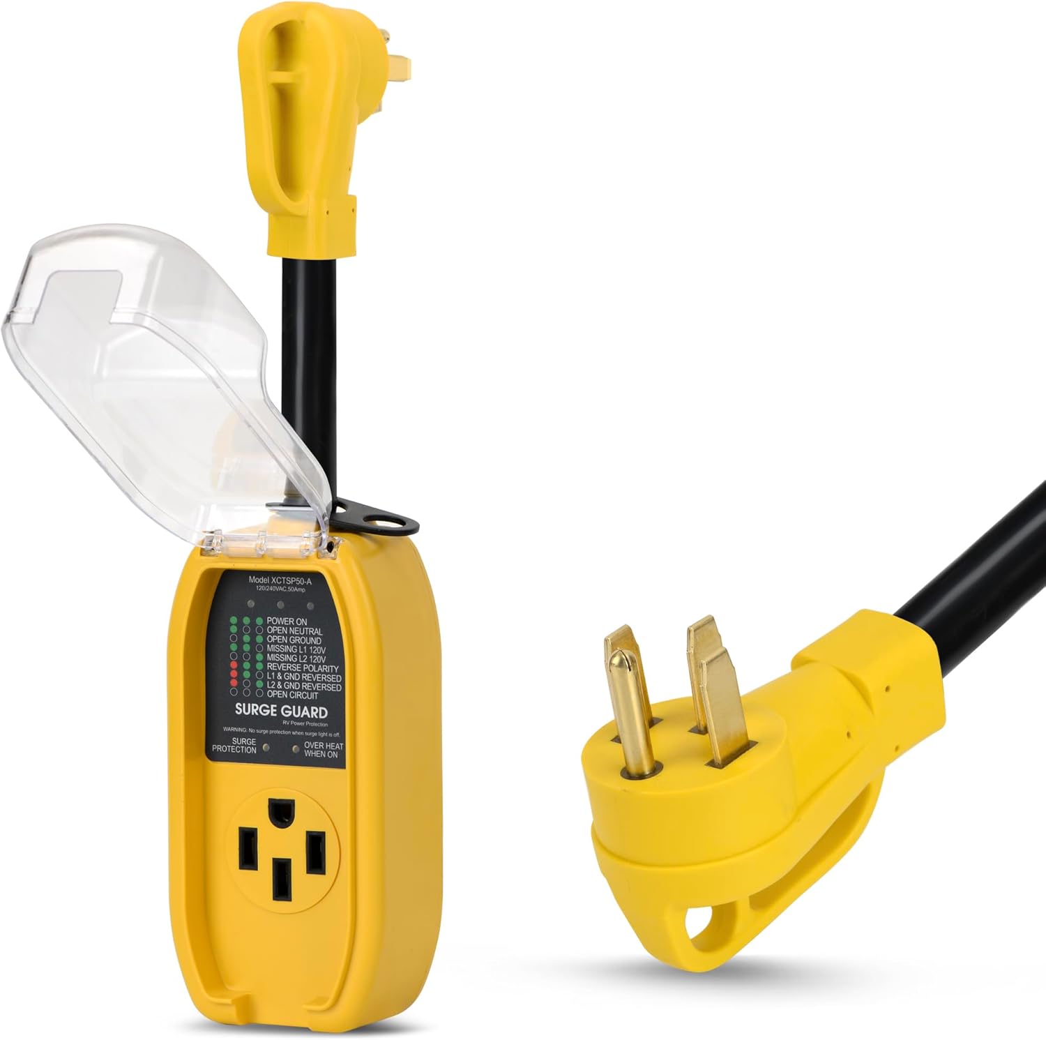 S7 50 Amp Waterproof RV Surge Protector, 12000J Upgraded RV Power Surge Protecto...