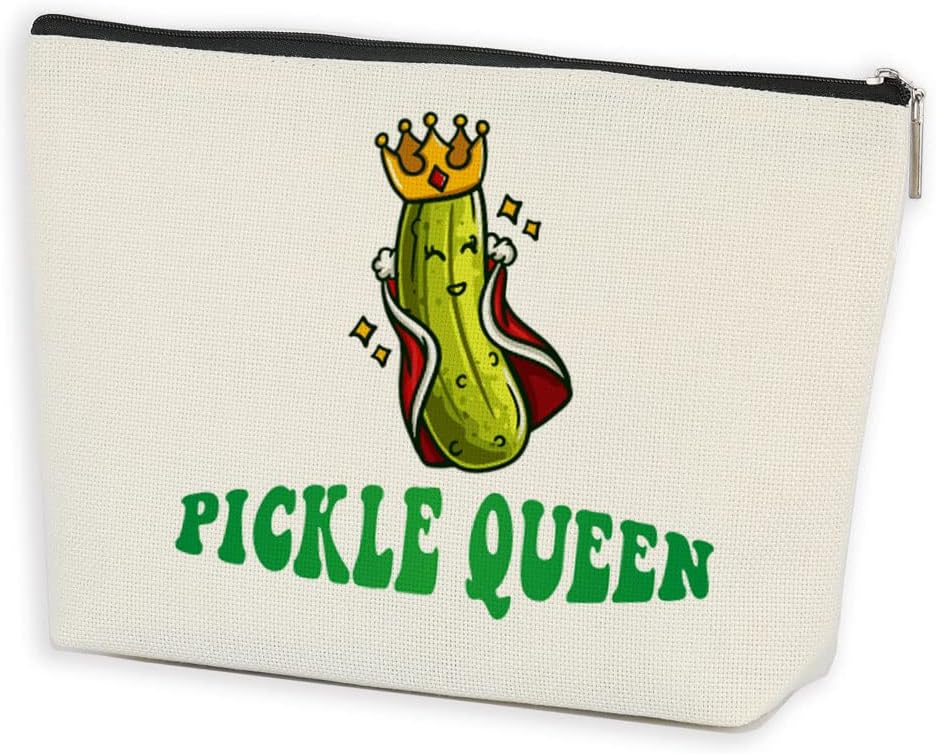 Azteoiz Pickles Gifts for Women Dill Pickles Gift Pickle Queen Makeup Bag for Pi...
