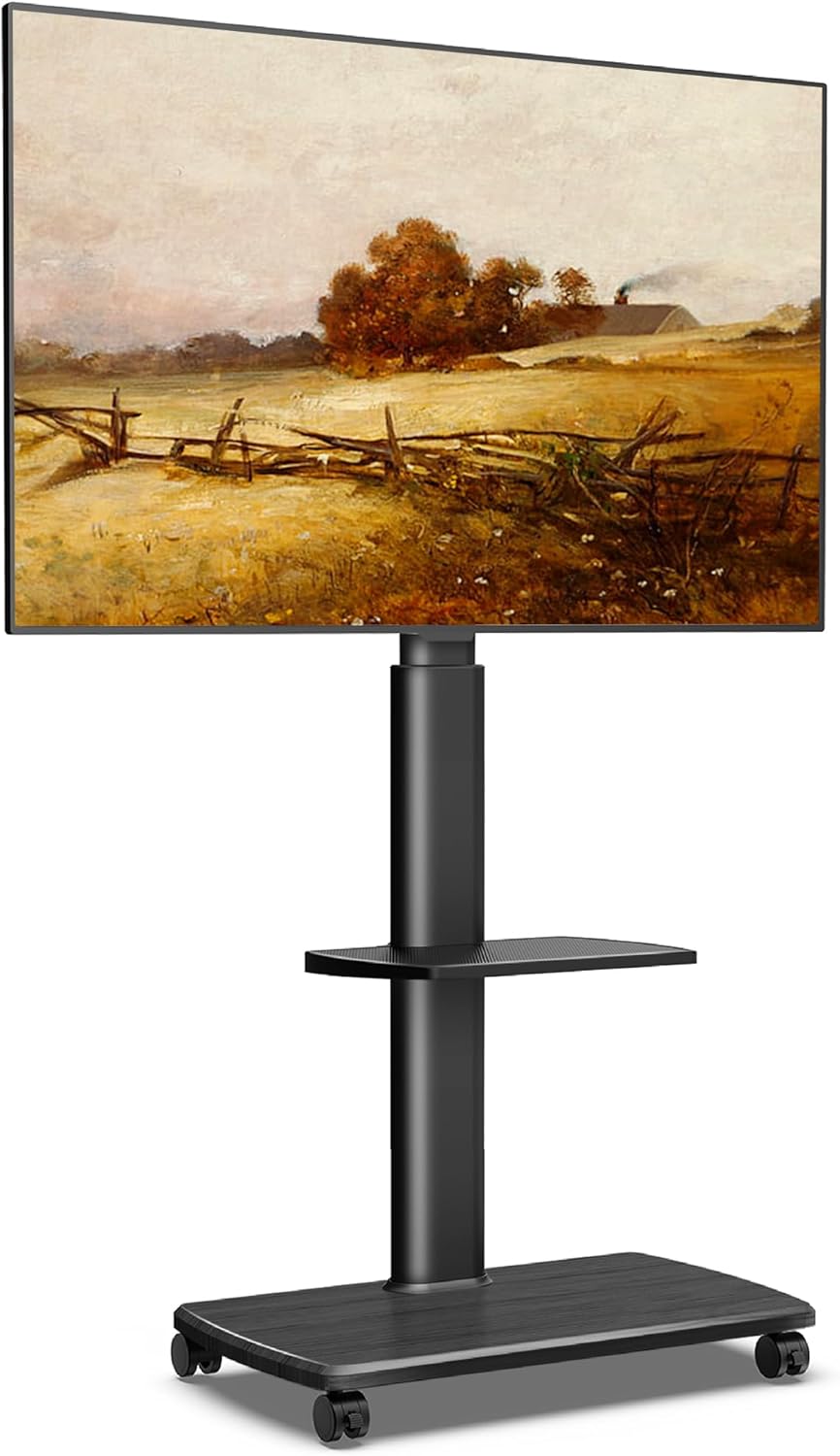 FITUEYES Rolling TV Stand, Mobile TV Cart on Wheels for 32-70 Inch Flat Screen T...