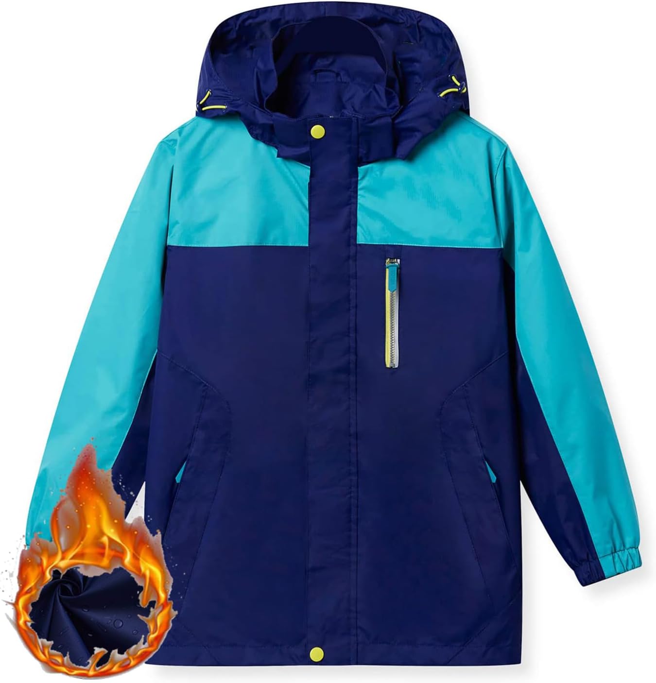 Boys Rain Jacket Waterproof Hooded Jacket Lightweight Rain Coats For Kids Outdoo...