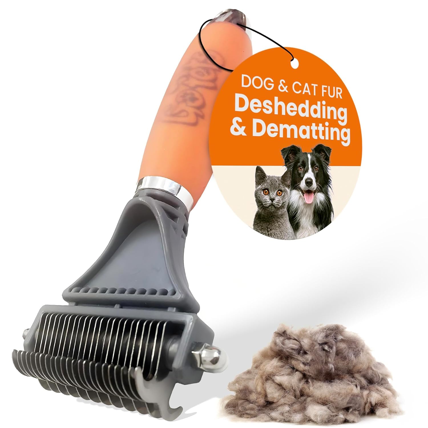 GoPets 2-Sided Deshedding & Dematting Comb for Dogs, Cat Grooming Brush, Underco...