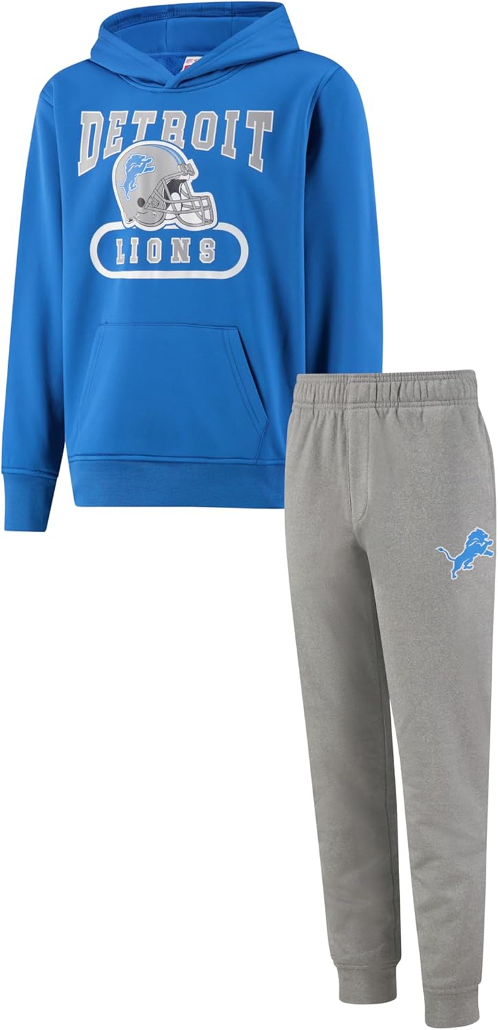 Ultra Game Youth NFL Official Super Soft Jogger & Hoodie Sweatshirt Set Detroit...