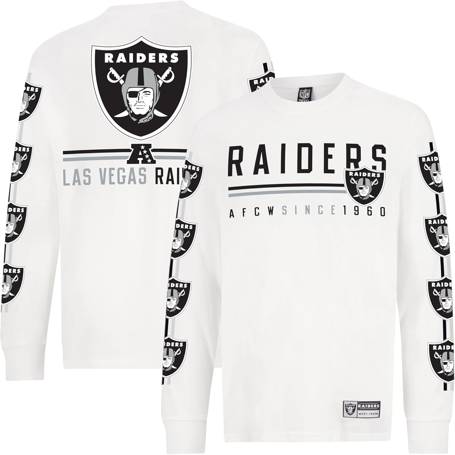 Ultra Game Adult's NFL Official Super Soft Supreme Long Sleeve T-Shirt-Unisex La...
