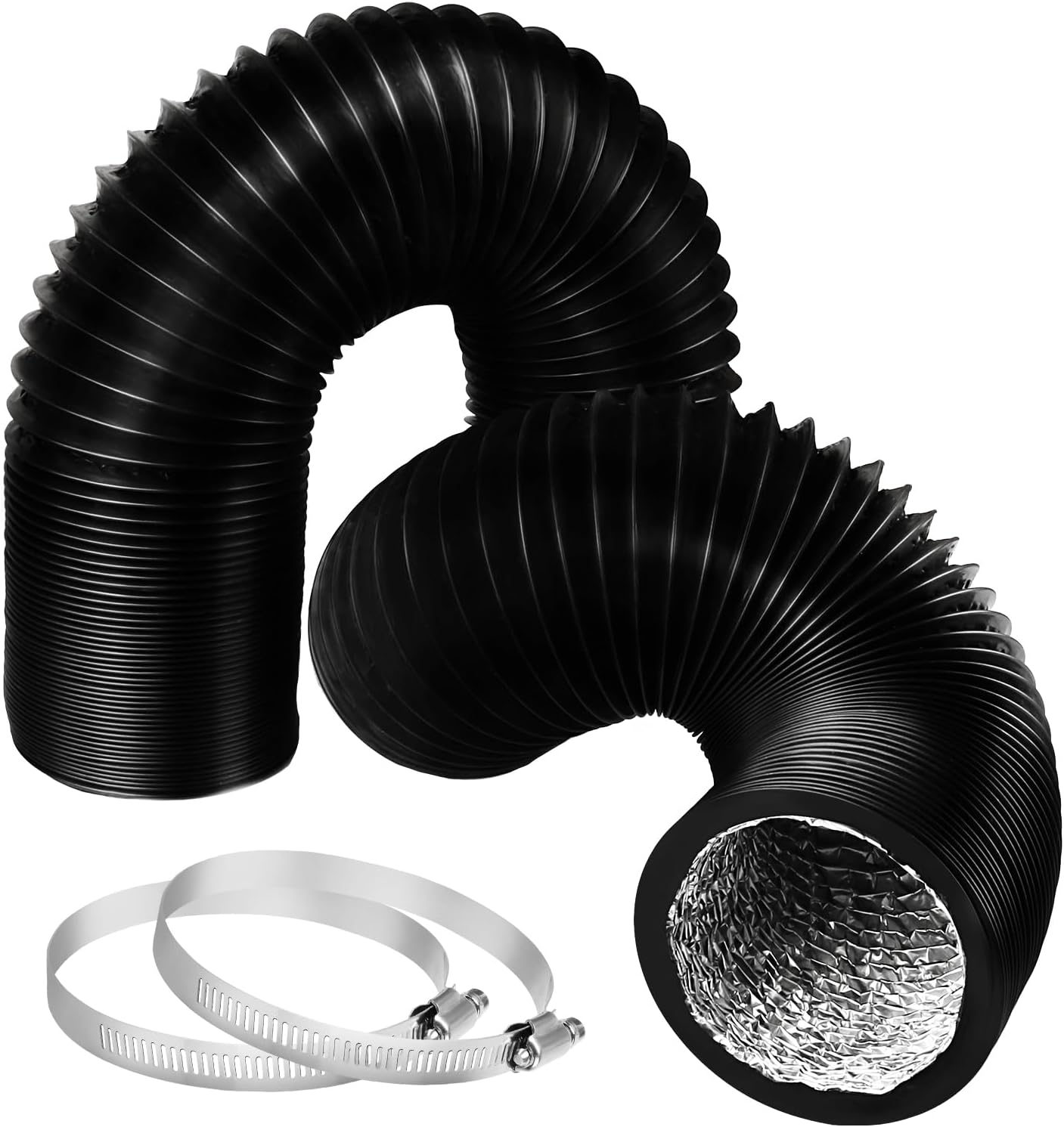 YIJUHOU Dryer Vent Hose Flexible: 6 Inch 25FT Aluminum PVC Vent Hose Insulated A...