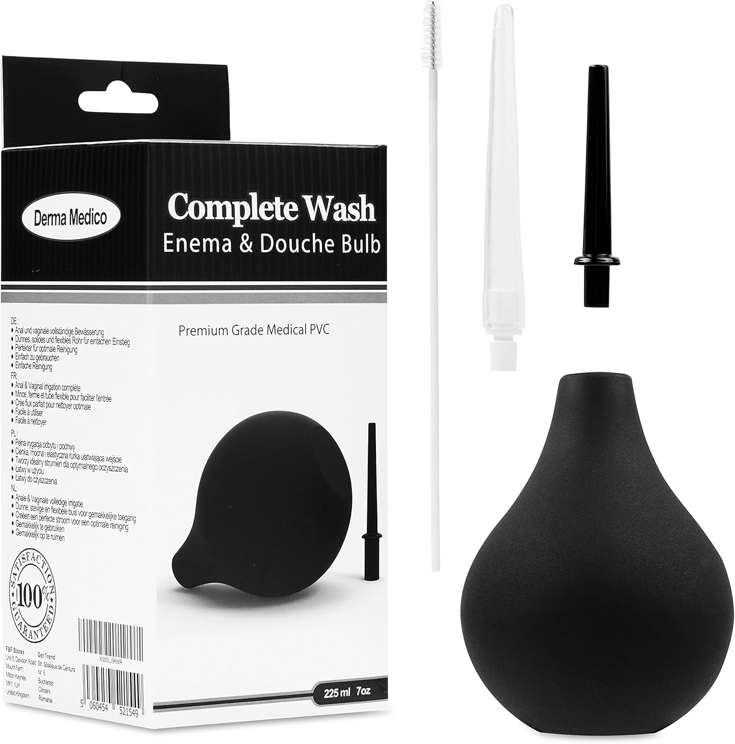 Premium Enema Bulb Douche Safe Comfortable 2 Nozzle Silicone Enema Kit for Men a...