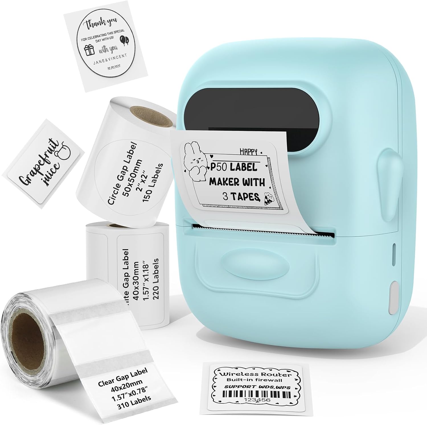 MARKLIFE Label Maker Machine with Tape Barcode Label Printer - Mini Portable Blu...