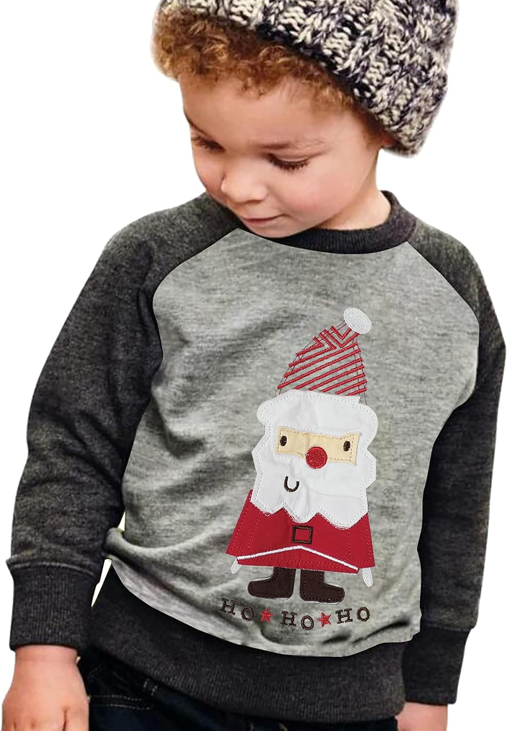 Baby Boy Girl Christmas Sweatshirt Funny Santa Claus Sweater Kids Casual Long Sl...