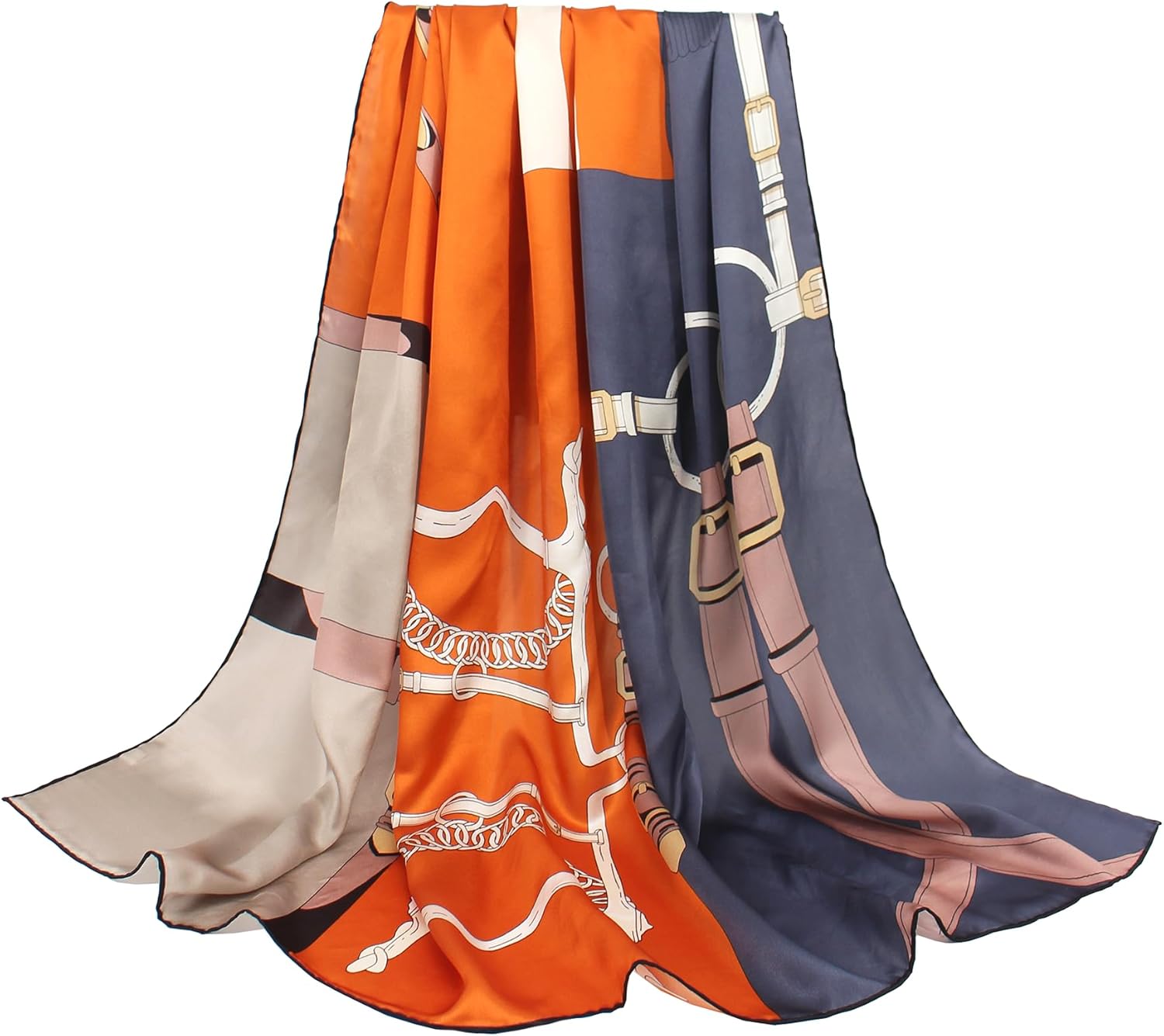 ANDANTINO 100% Silk Scarf 43" Large Square Lightweight Headscarf& Shawl–Women Ha...