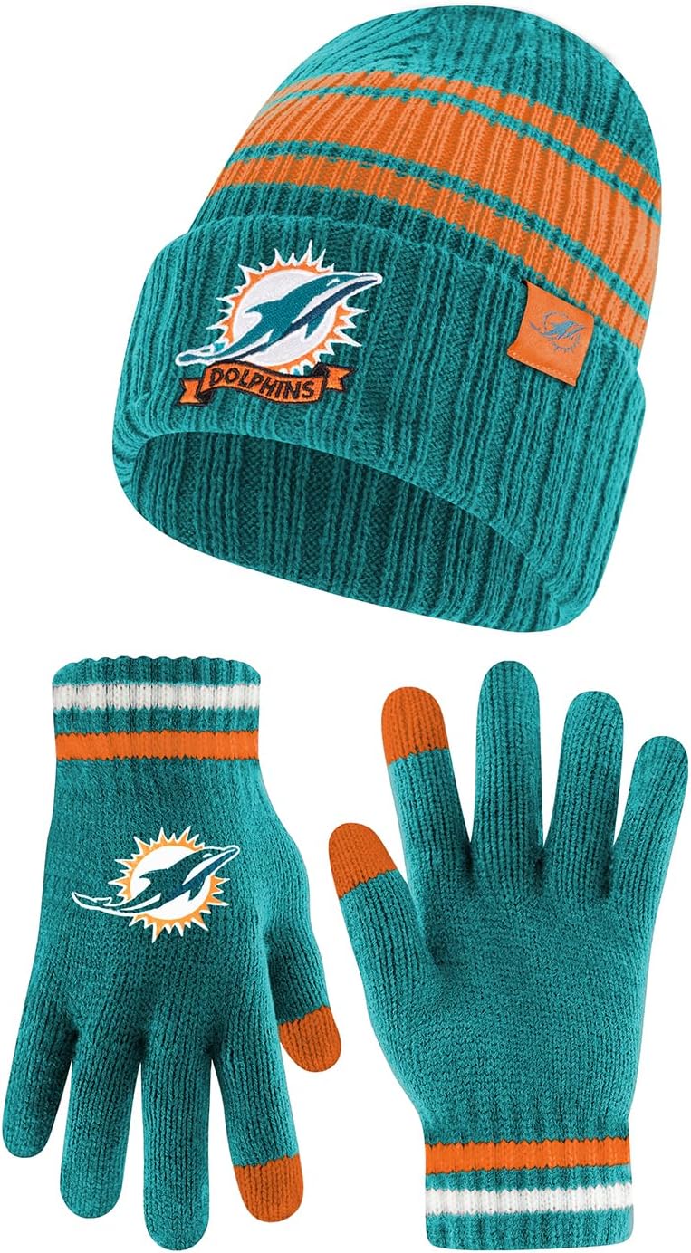 Ultra Game Adults Unisex NFL Official Super Soft Team Stripe Winter Beanie Knit...