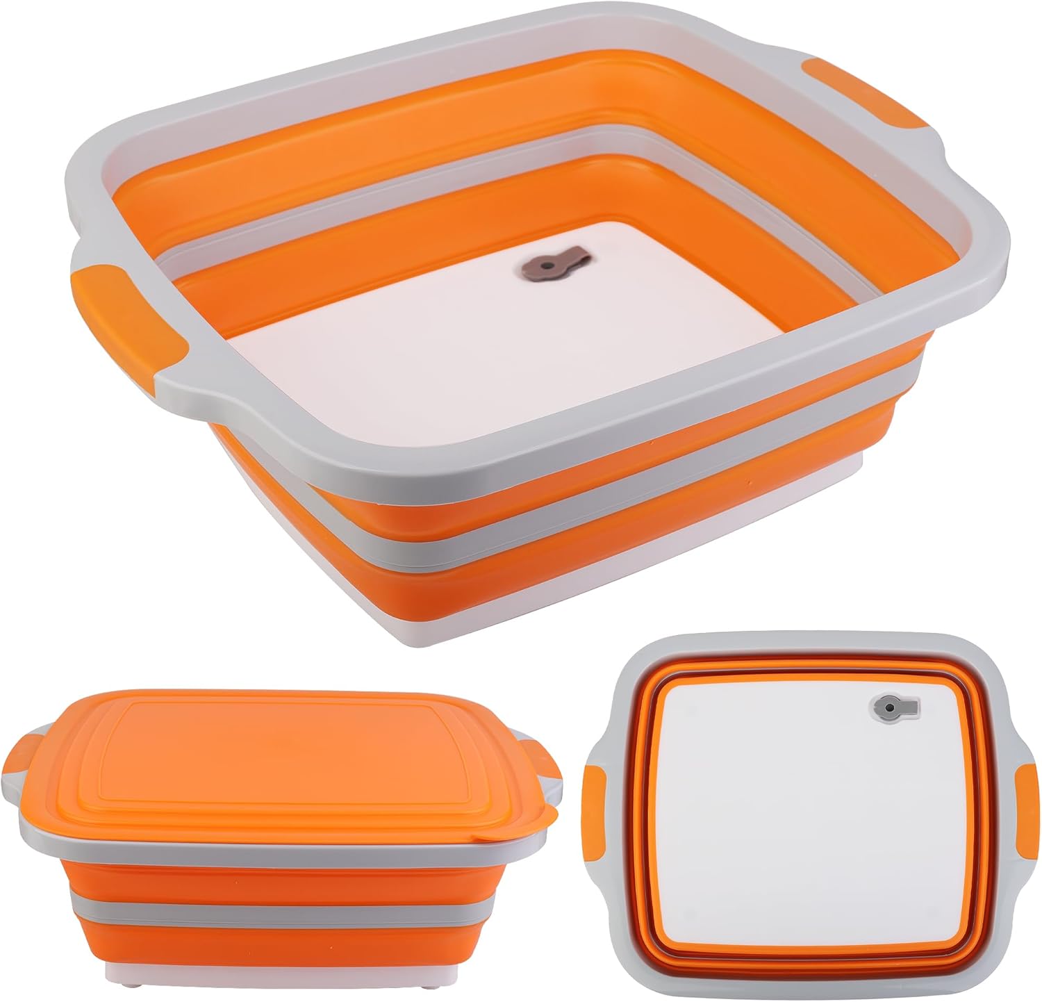Large Collapsible Cutting Board(4.22 Gal/16L), Foldable Camping Sink with Coland...