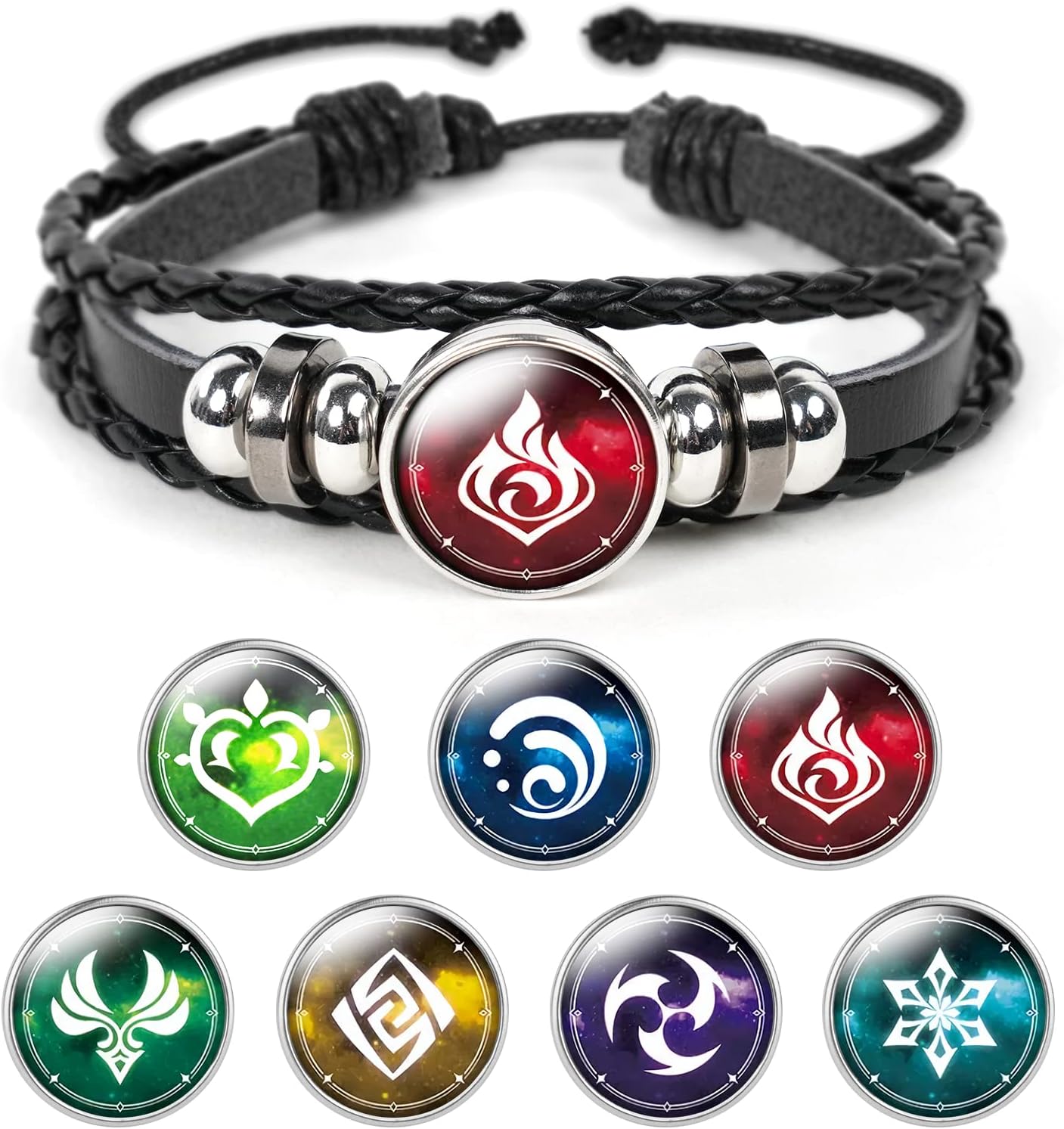 Aucuu Genshin Impact Bracelet, Unisex Animne Luminous Bracelet God's Eye Cosplay...