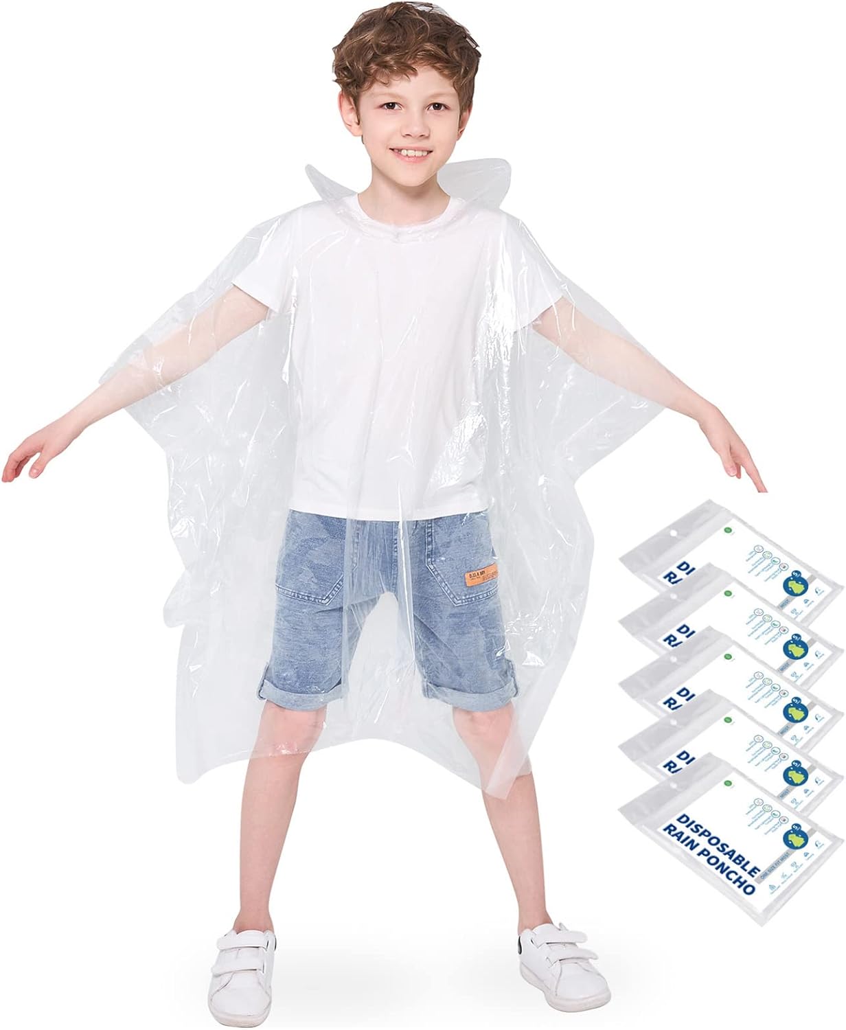 Opret Disposable Rain Ponchos, 5/10 pcs Emergency Raincoats Waterproof Ponchos L...