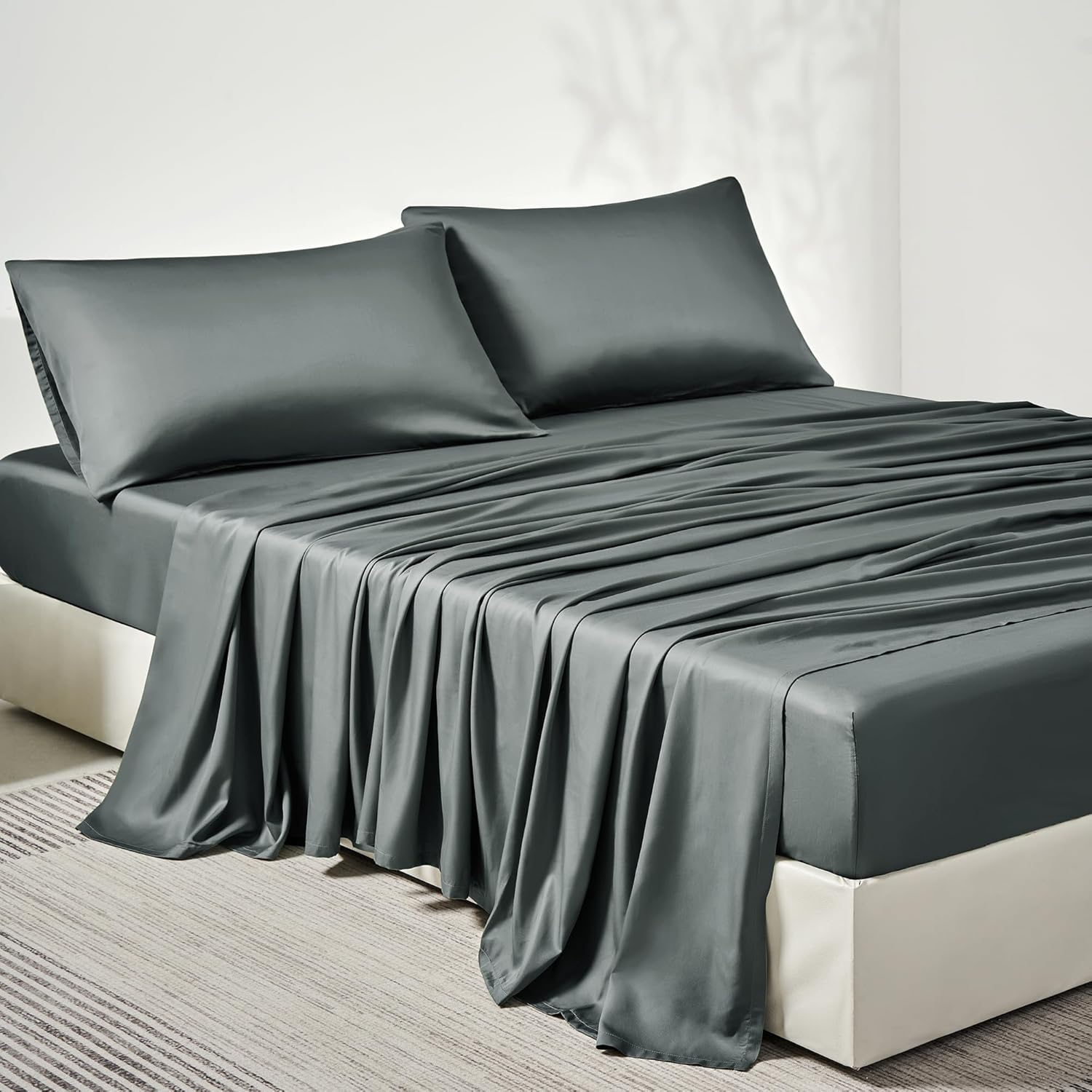 JELLYMONI Twin Sheet Set, Luxury Rayon Derived from Bamboo, Cooling Bed Sheet Se...