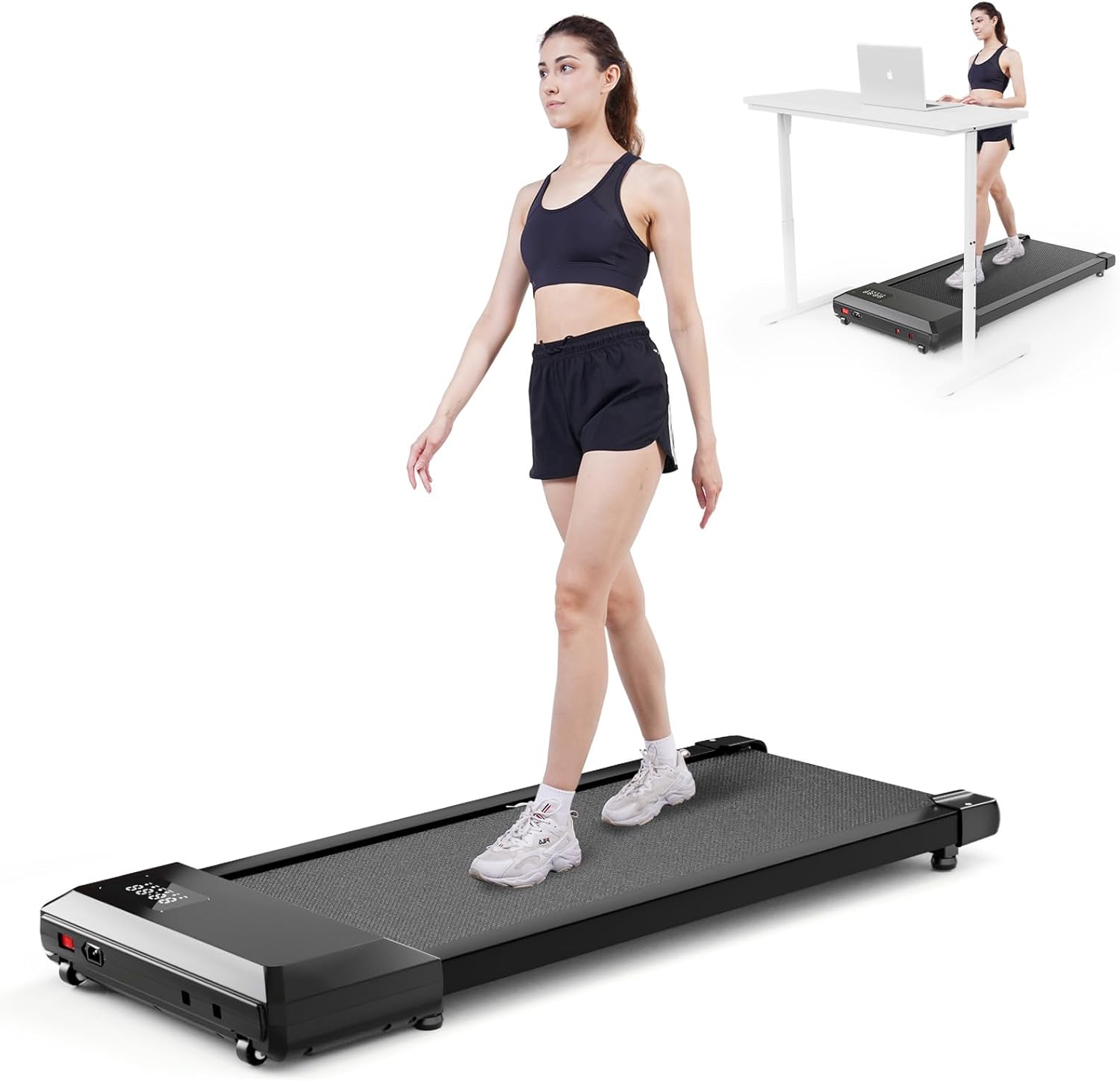 DeerRun Walking Pad, Under Desk Treadmill, Smart Treadmills for Home Office, Low...