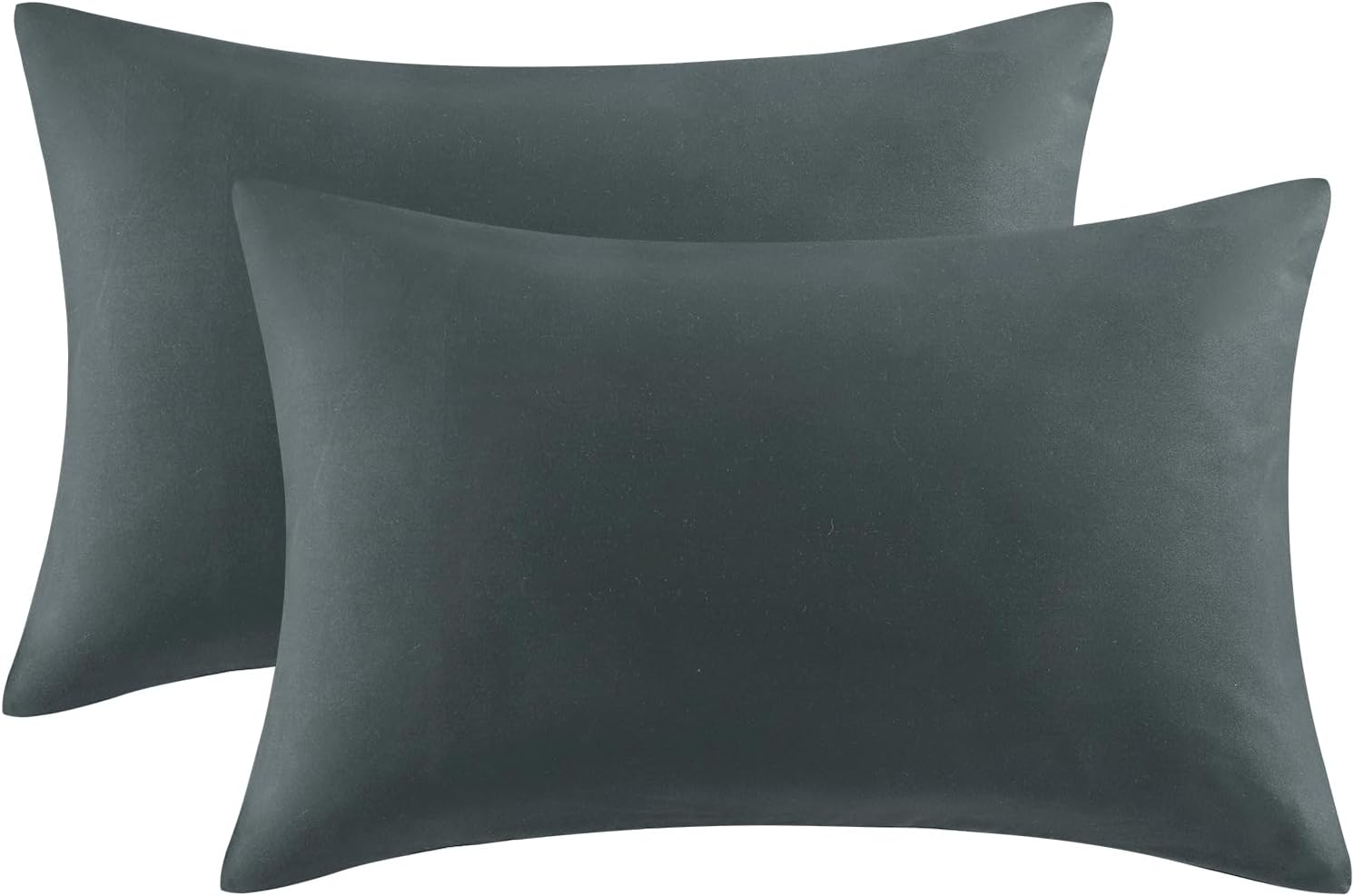 Aisbo Standard Size Pillow Cases Set of 2 - Dark Grey Standard Pillowcase 2 Pack...
