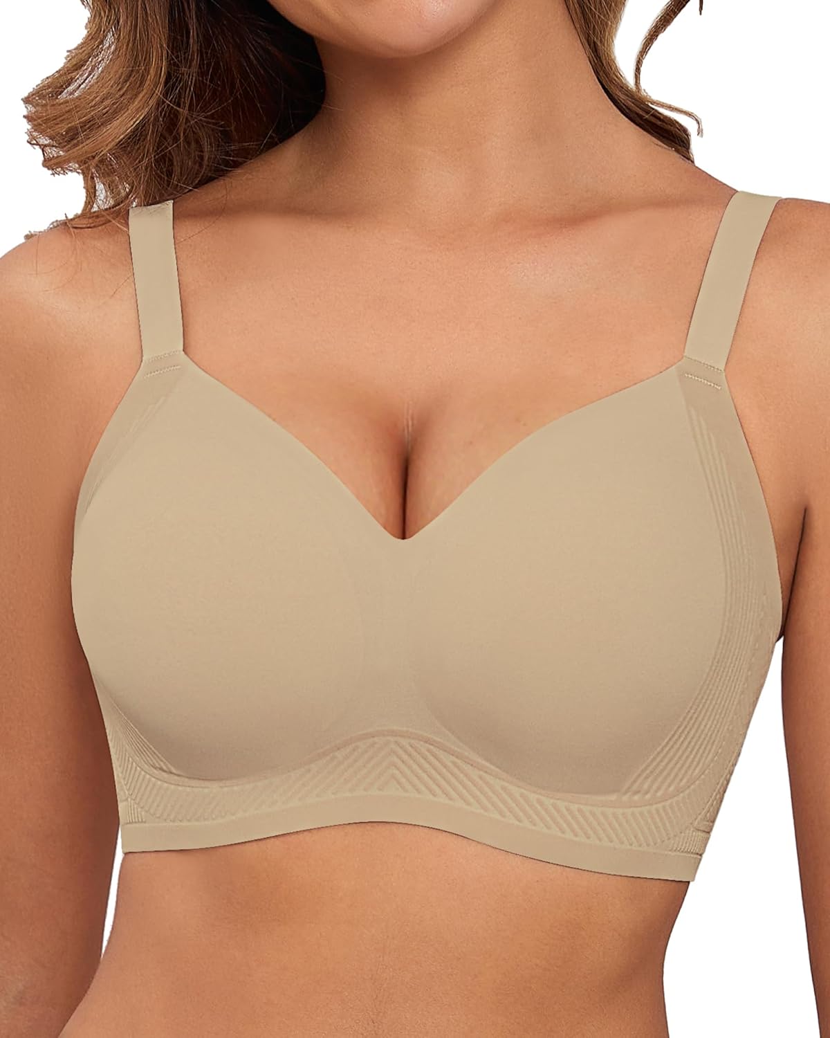 Womens Full Coverage Push Up Bras with Support and Lift Velvet Silhouette Wirele...