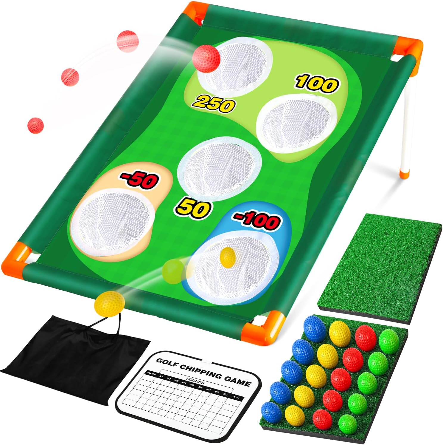 TOY Life Golf Cornhole Game Golf Corn Hole Set Chipping Golf Game Adults Kids Ba...