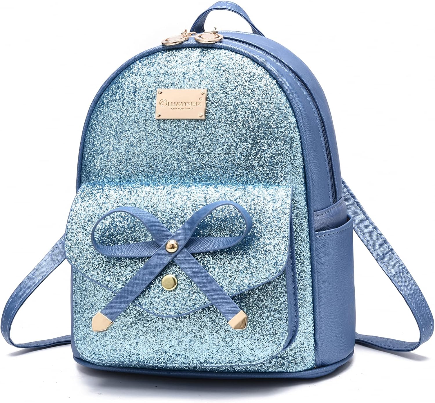 I IHAYNER Women Cute Glitter Sequin Mini Backpack for Women Small Bowknot Leathe...
