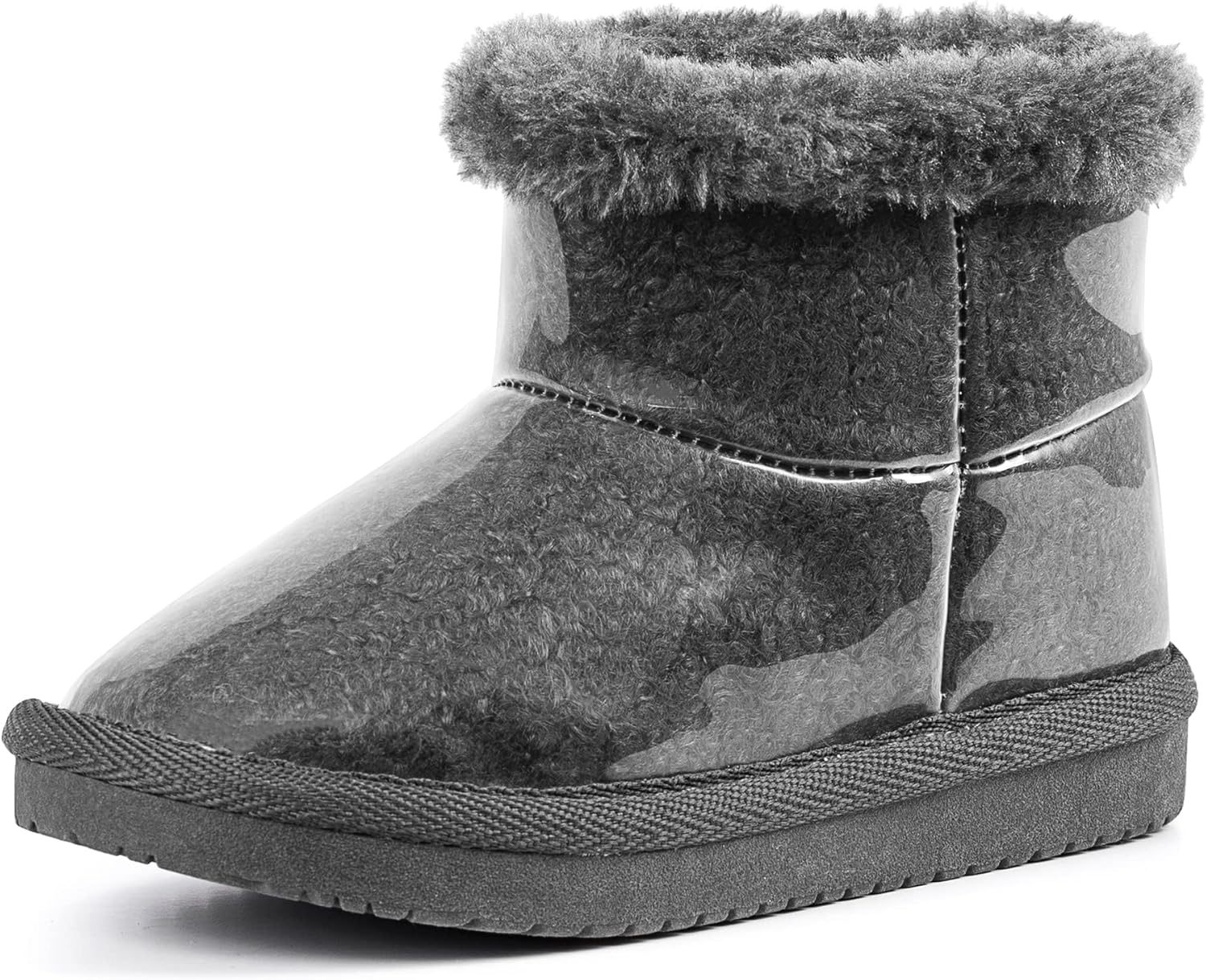 KRABOR Girls Waterpoof Snow Boots,Warm Winter Transparent Shoes with Cotton Lini...
