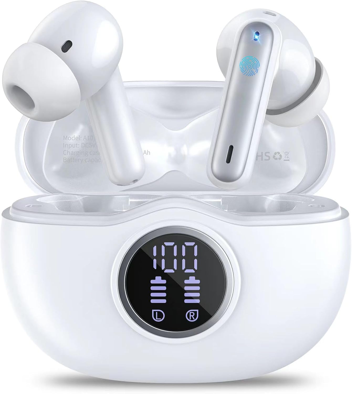Wireless Earbuds, Bluetooth 5.3 Headphones with 4 Mics, ENC Noise Cancelling Wir...