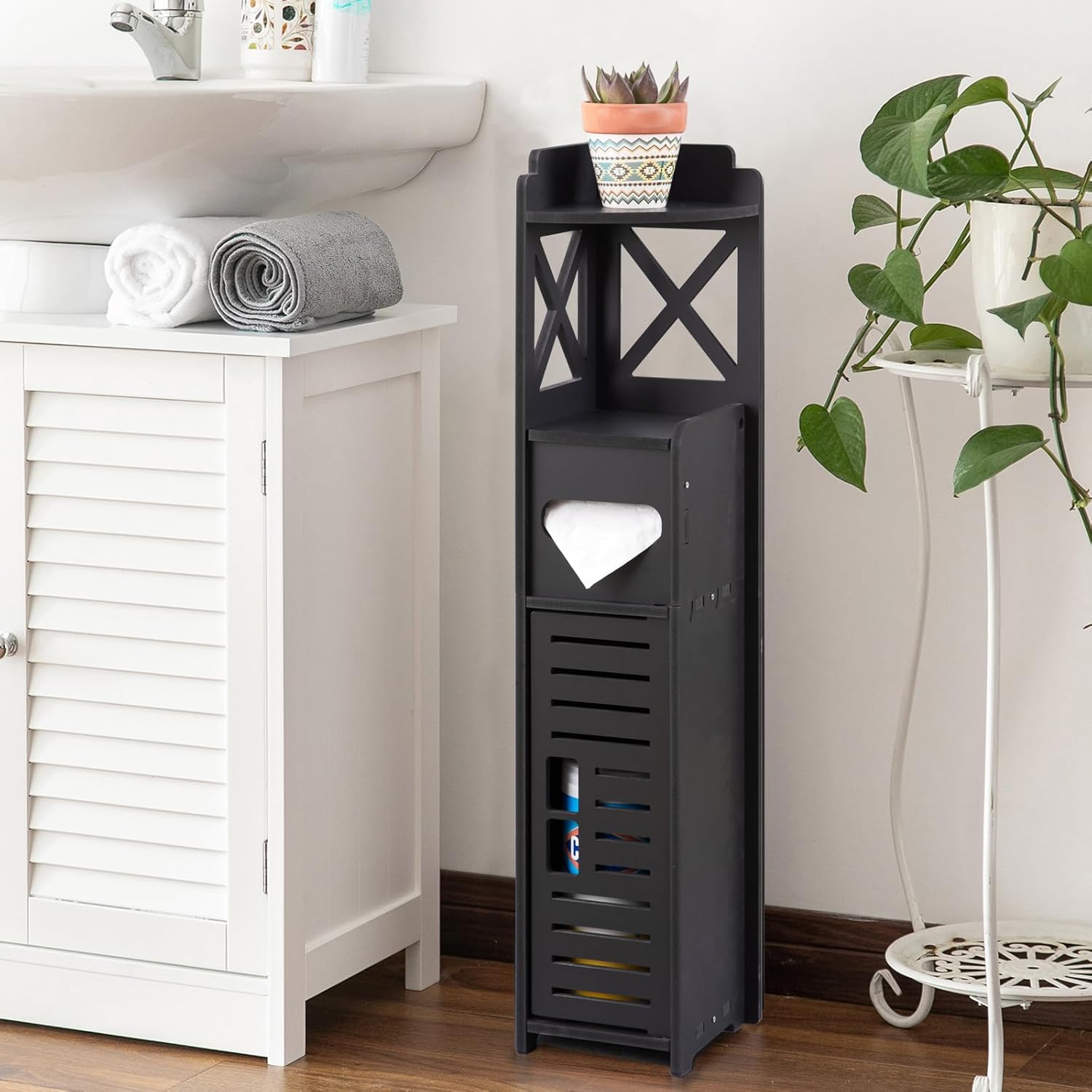 AOJEZOR Toilet Paper Storage,Small Bathroom Storage for Half Bathroom,Small Bath...