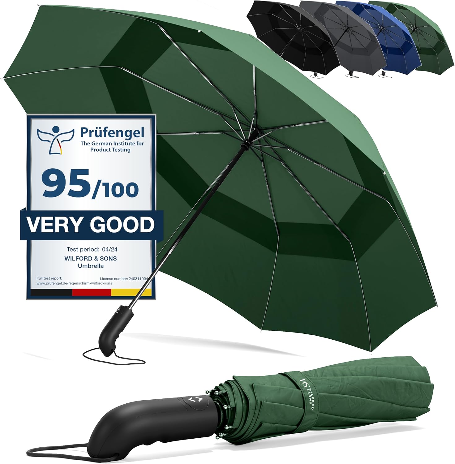 Umbrella Windproof Compact - Strong Storm Proof Frame + Auto Open Close | Women...