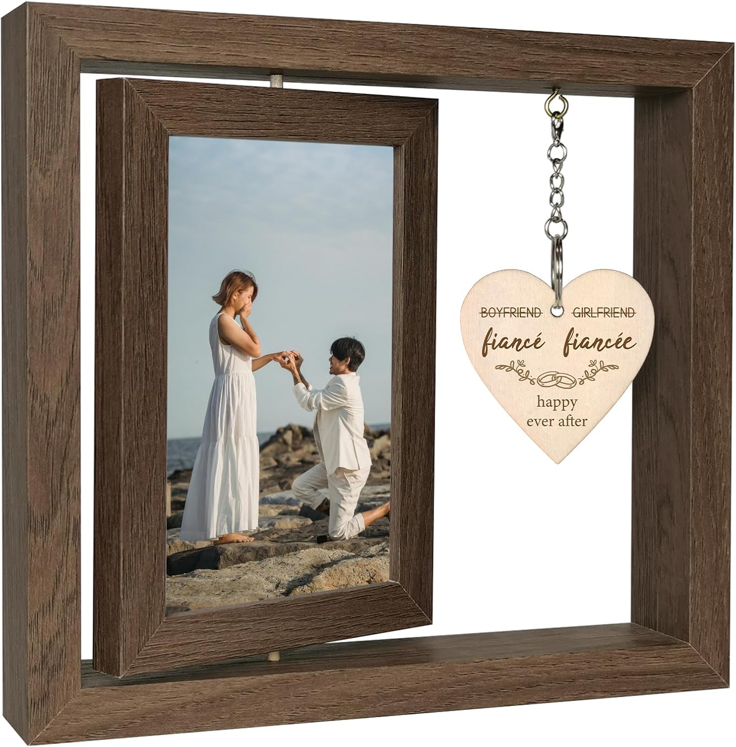 Fiancé Fiancée Picture Frame Engagement Gifts for Couples, Unique Fiance Gifts f...