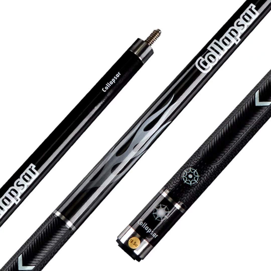 R Series 58Inch 2-Pieces Maple Billiard Pool Cue Stick PU Grip Black 20OZ