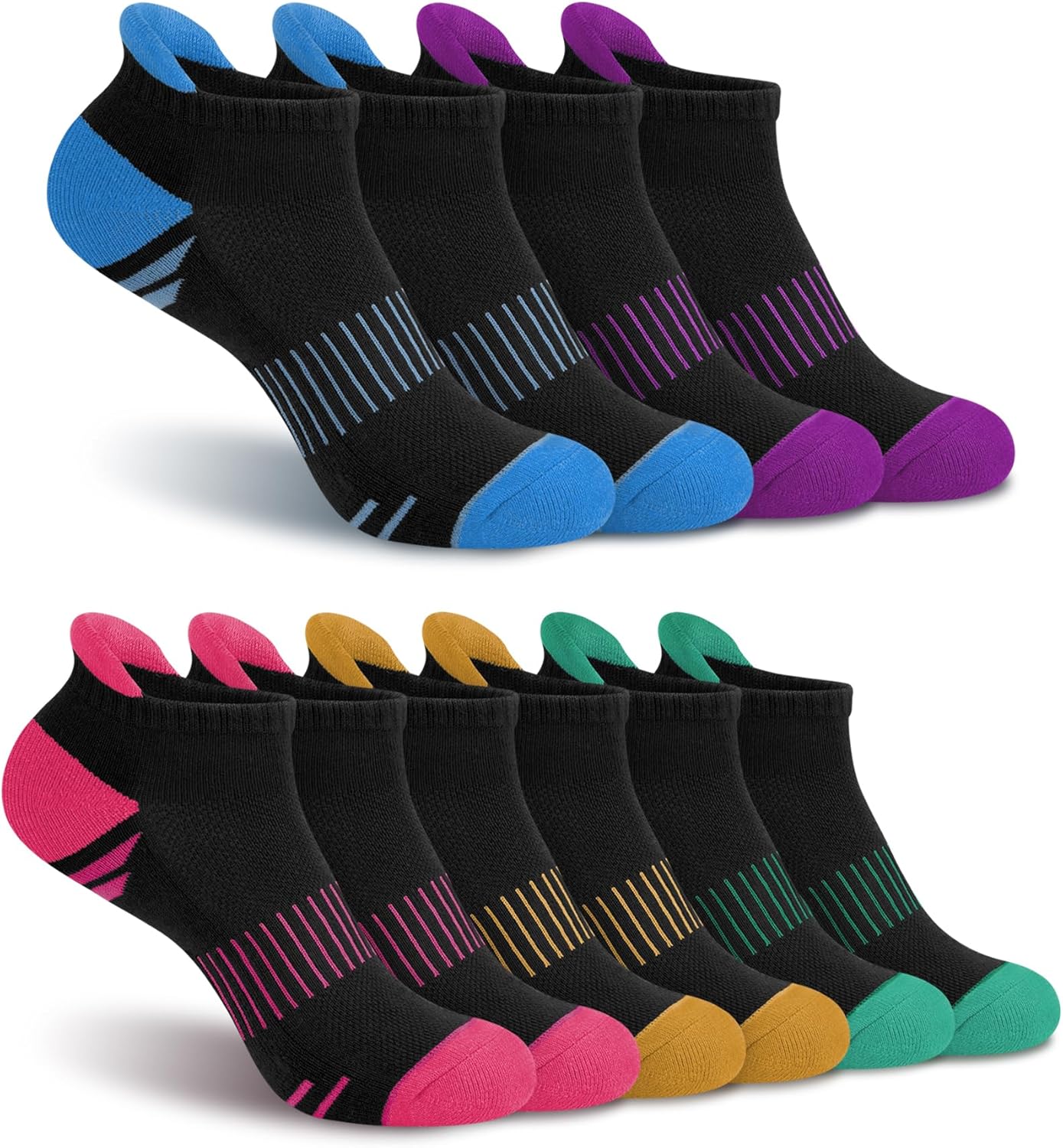 YSense Ankle Socks for Women 5 Pairs, Low Cut No Show Athletic Socks Womens Cush...