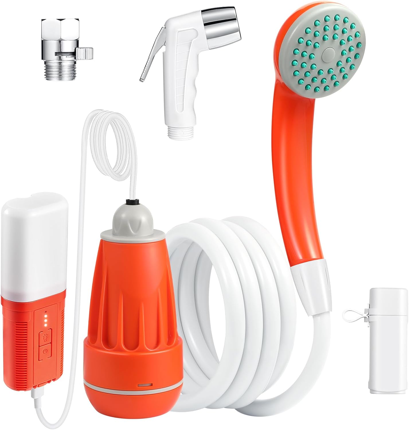 Portable Shower for Camping, 4400mAh Electric Camping Shower Pump with LED Campi...