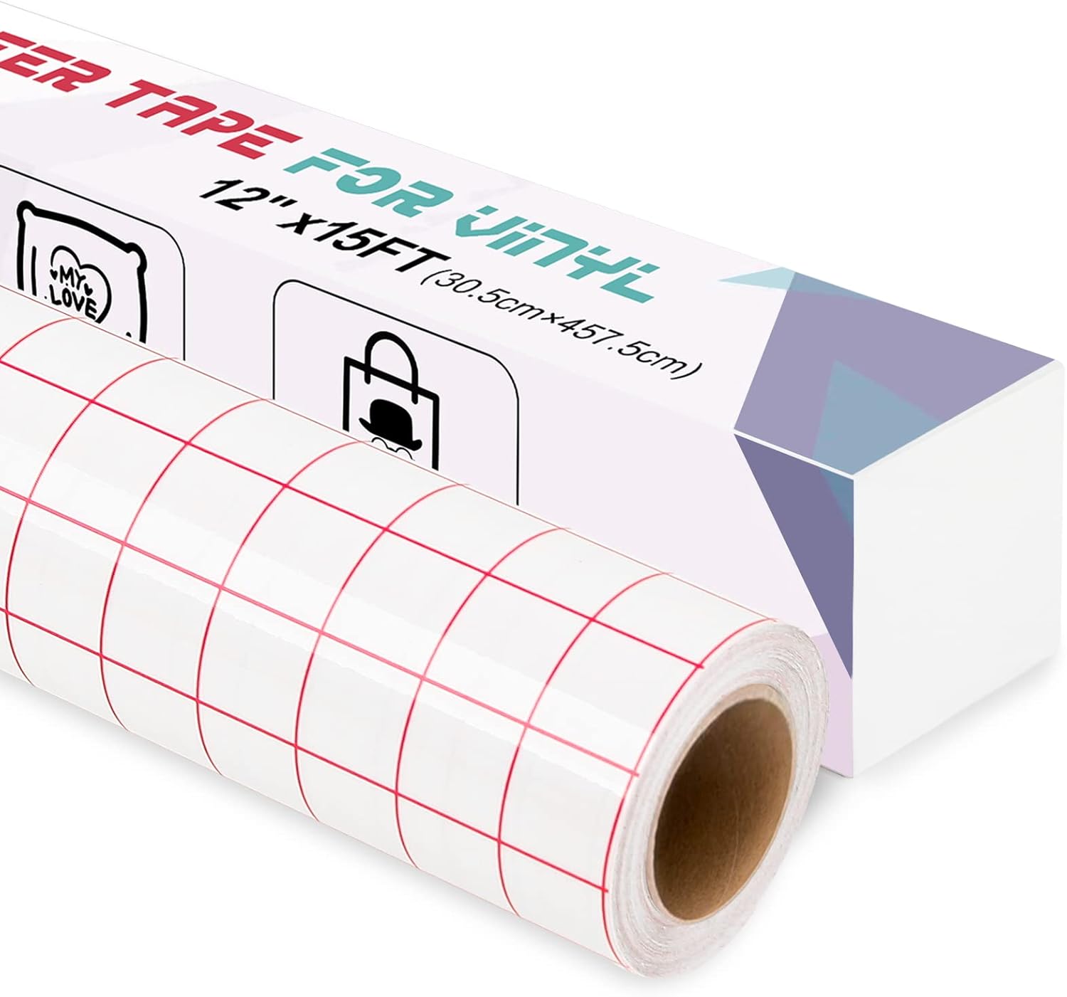 IModeur Transfer Tape for Vinyl, 12" x 15Ft (30.5 x 457cm) Clear Vinyl Transfer...