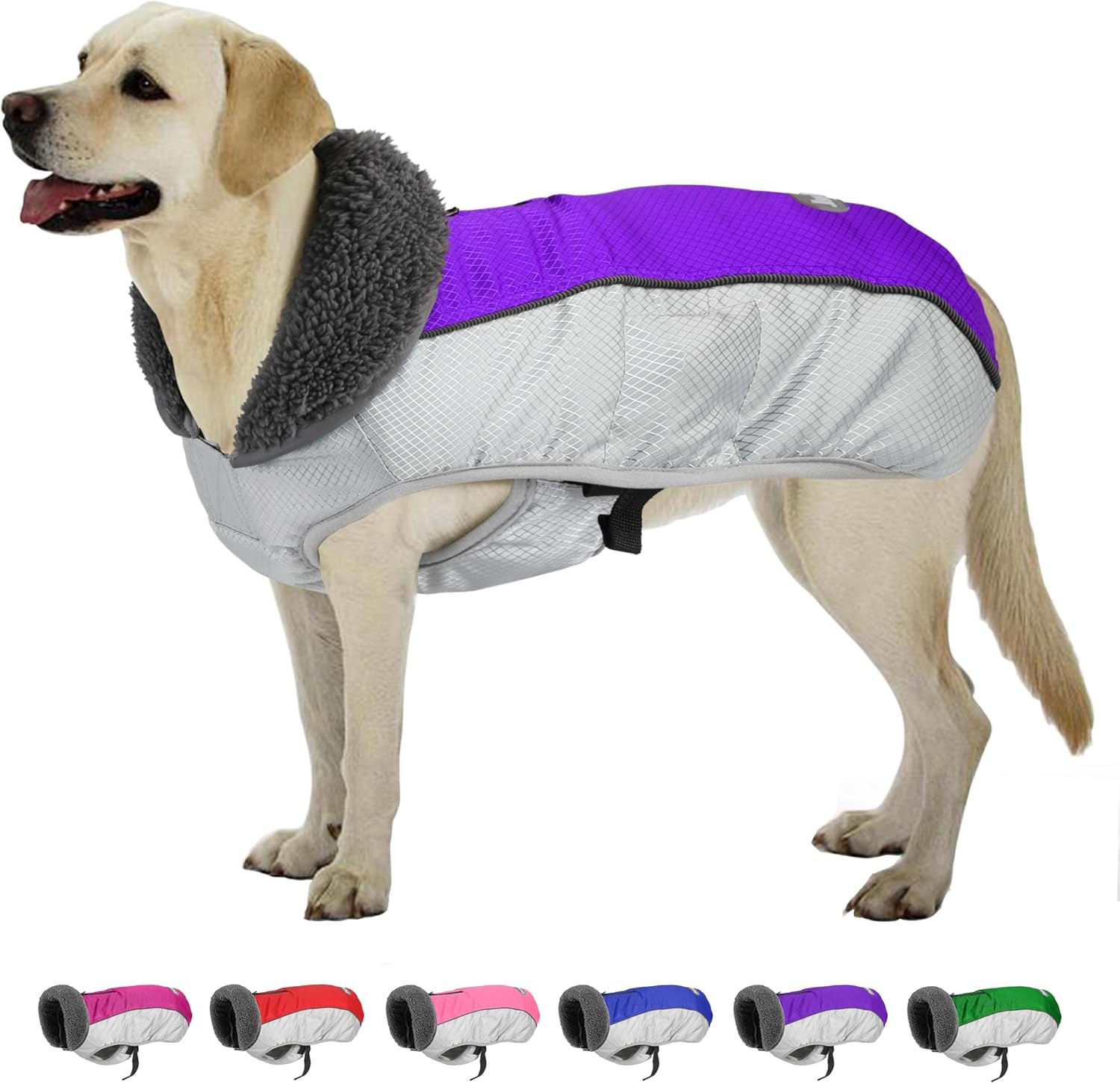 Dog Winter Coat, Waterproof Ripstop Dog Jacket with Leash Hole, Reflective Warm...