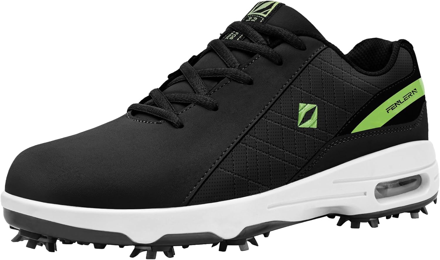 FENLERN Men's Golf Shoes Spiked Waterproof Comfortable Air Cushion F006 14 Black...