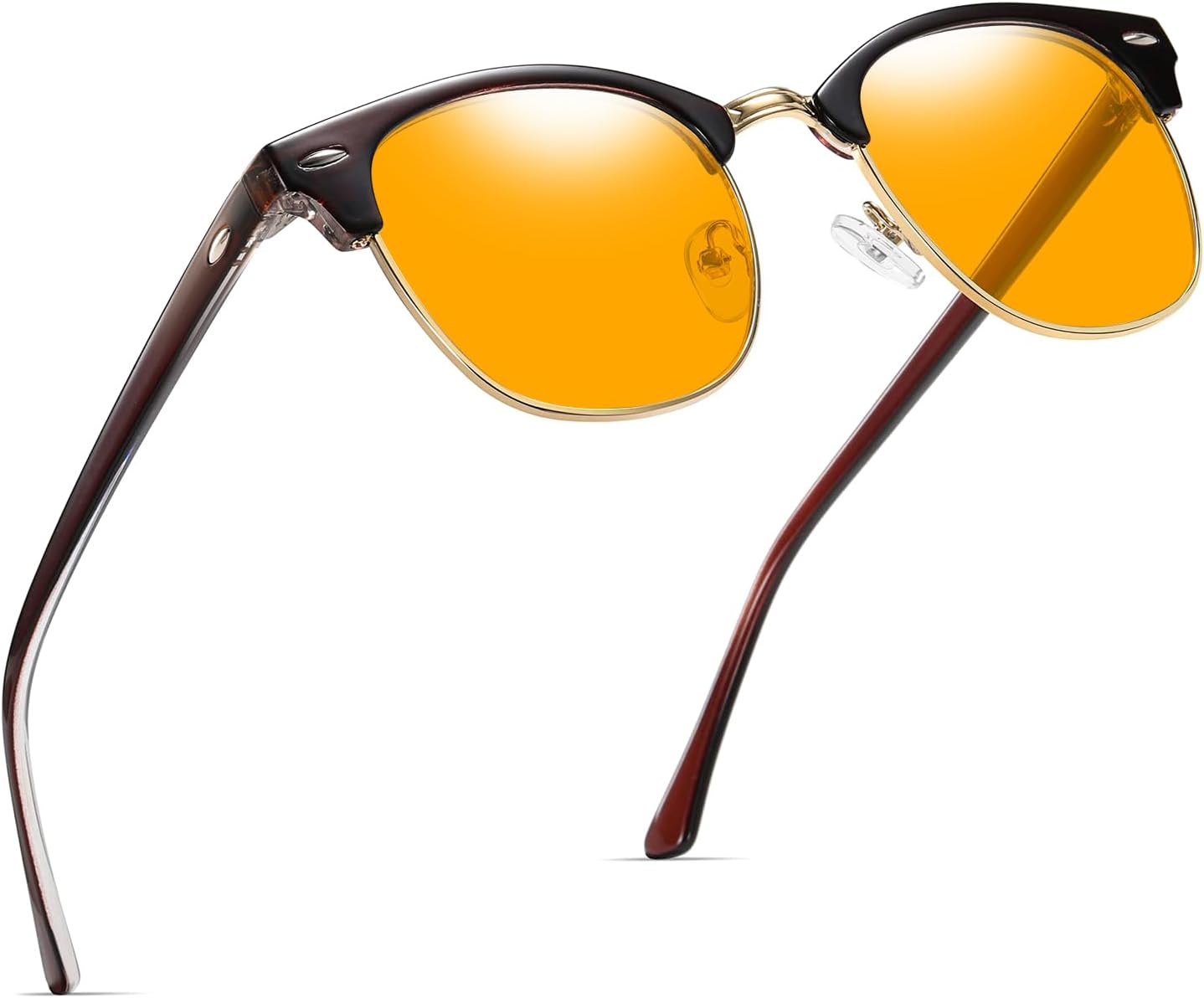 Blue Light Blocking Glasses Vintage Half Frame UV Clear Lens Anti Eyestrain Comp...