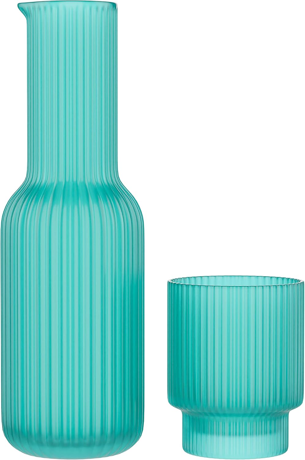 American Atelier Water Set Carafe with Tumbler Glass; Easy Pour Spout for No Mes...