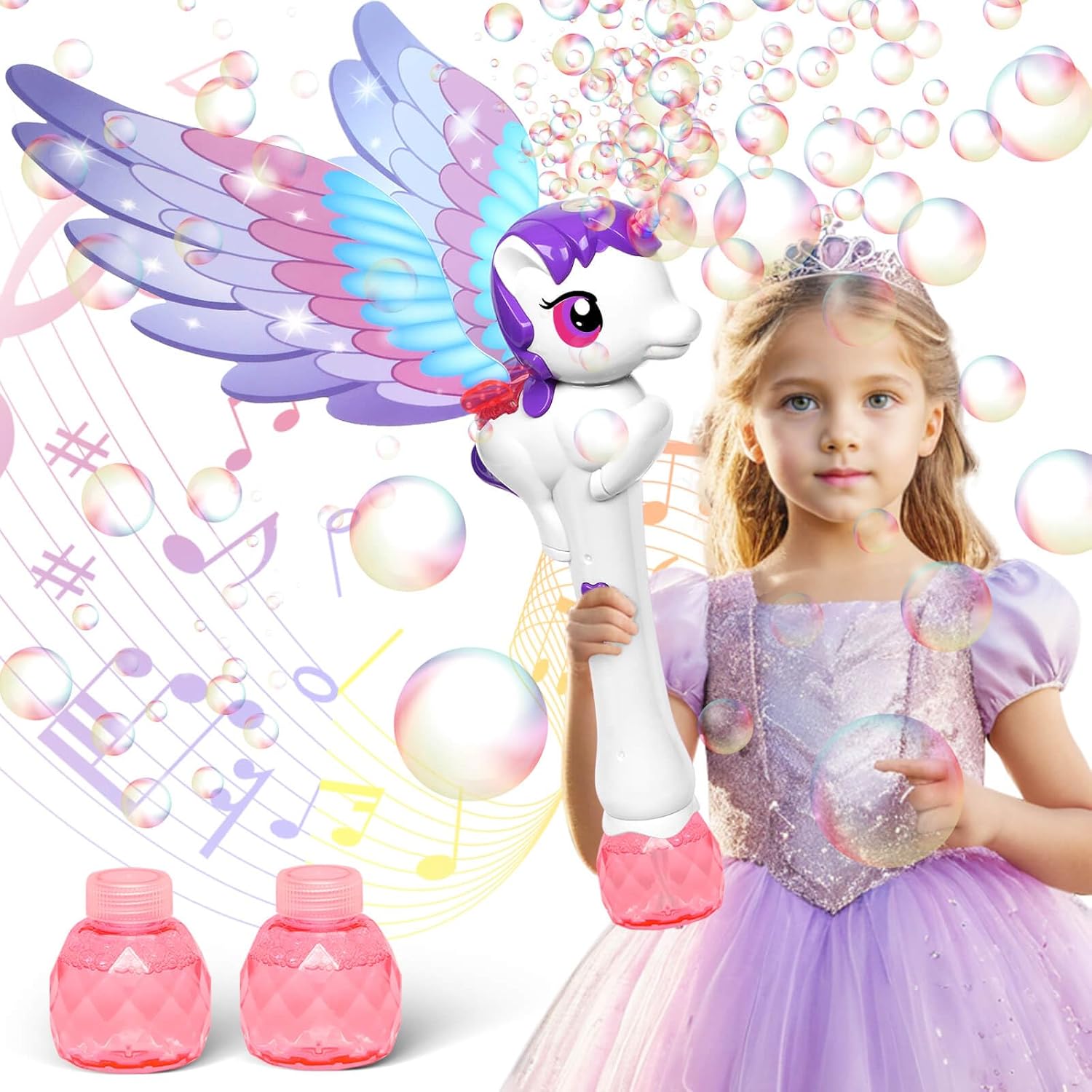 Unicorn Toys for Girls Age 3-8, Bubble Machine for Kids, Bubbles Wand Toy for Gi...