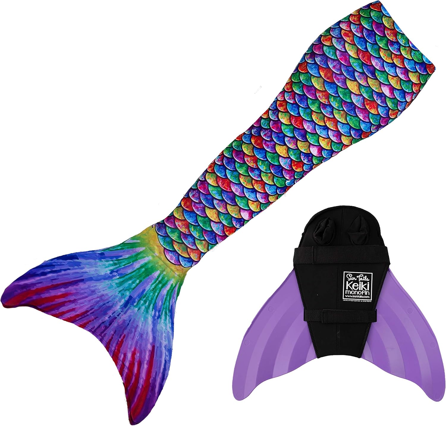 Mermaid Tails for Swimming for Girls, Kids, and Adults with Monofin Hawaiian Rai...
