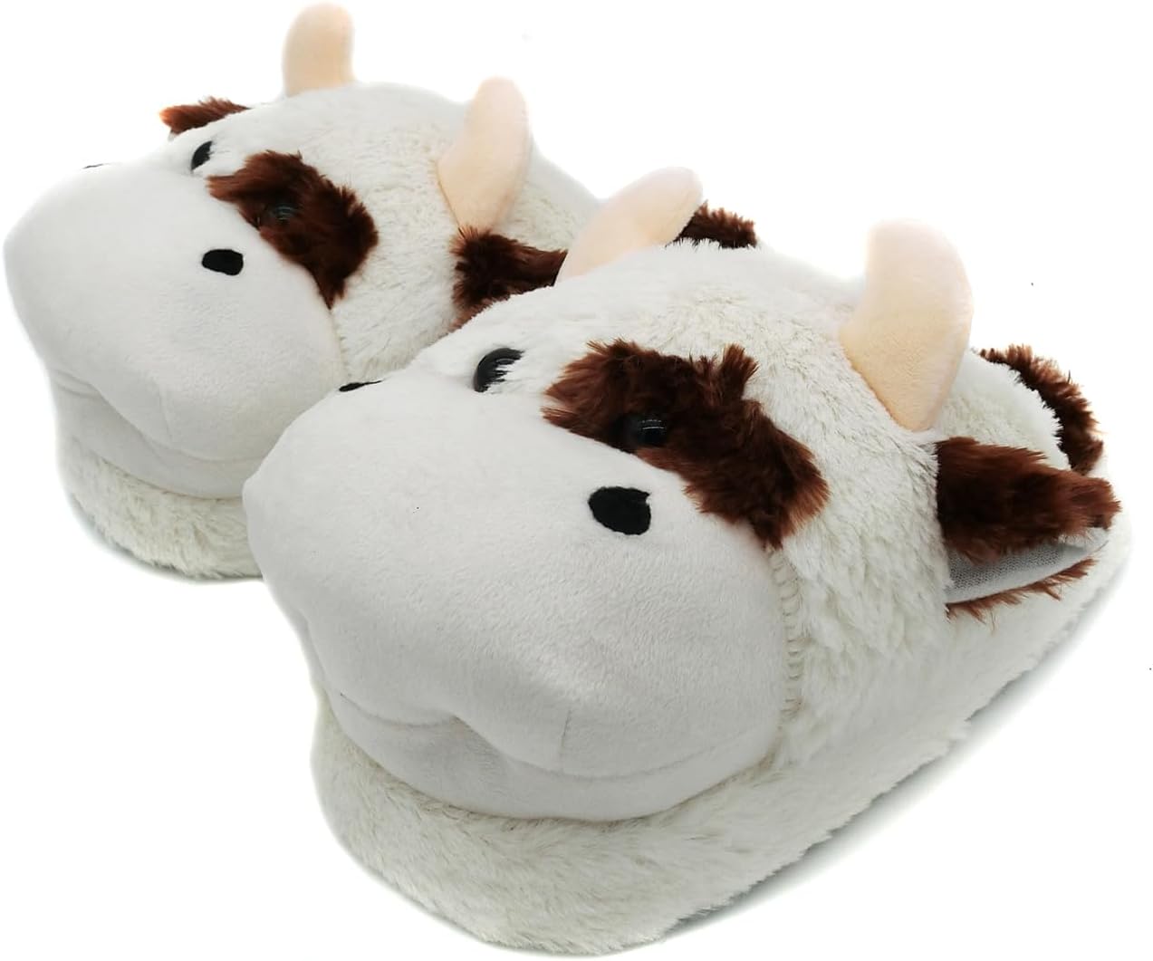 Onmygogo Fuzzy Animal Plush Slippers for Women and Men, Winter Indoor Home Scuff...