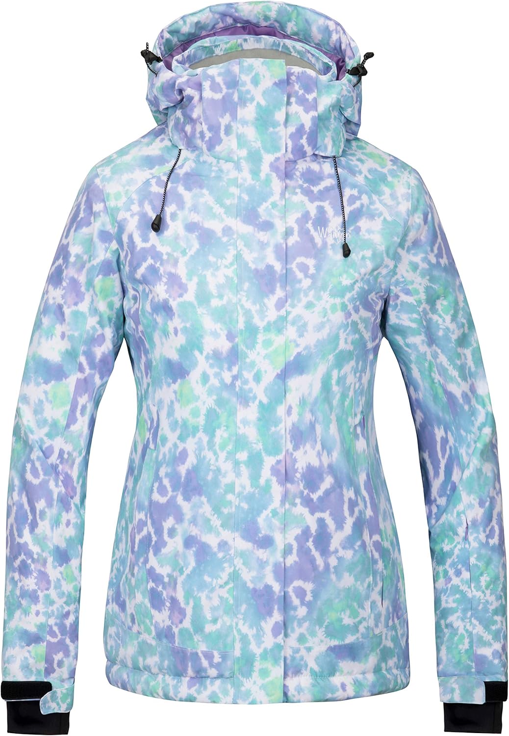 Wantdo Women's Waterproof Ski Jacket Colorful Printed Fully Taped Seams Rain Coa...