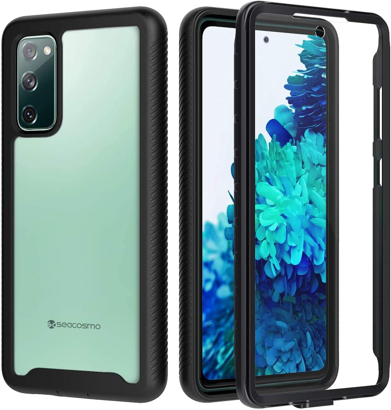 seacosmo Samsung S20 FE Case with Screen Protector, Full Body Shockproof Air Cus...