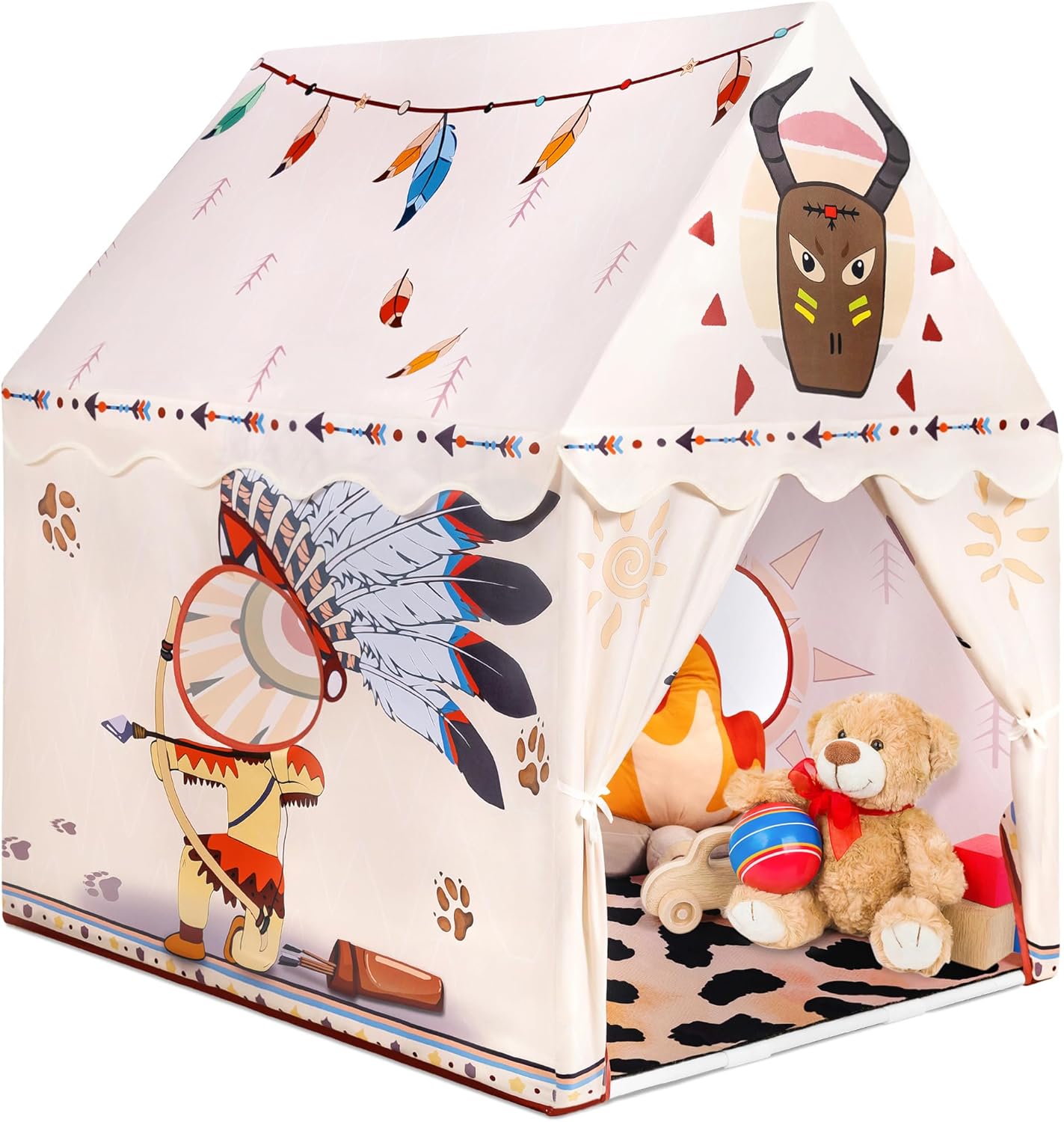 2PM SPORTS Kids Play Tent with Mat & LED Star Lights, Kids Tent Indoor for Boys...