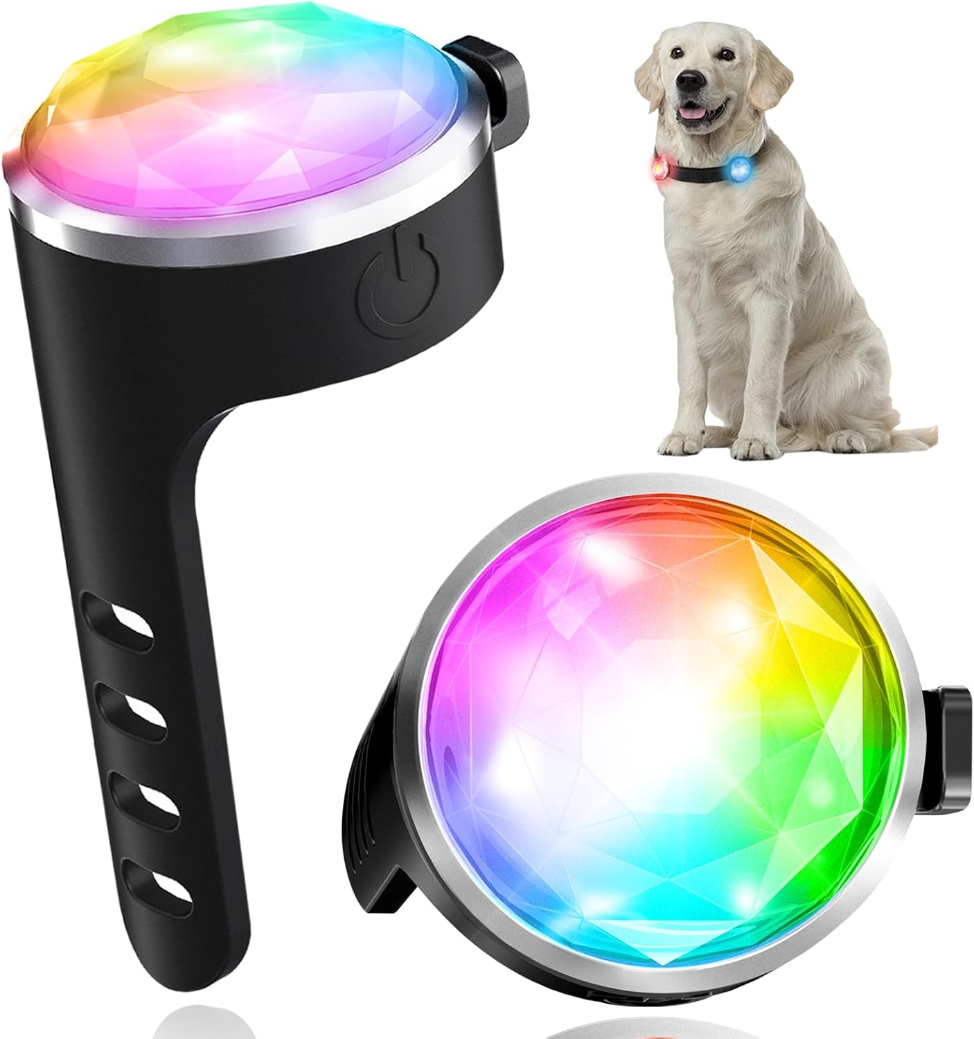 Rechargeable Dog Collar Light, 2024 Best 7 Color Changing Light for Dog Collar w...