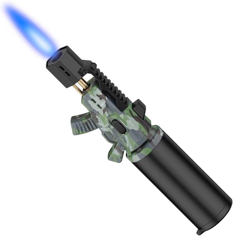 Torch Lighter One-Hand Operation Kitchen Cooking Torch with Adjustable Flame (Bu...