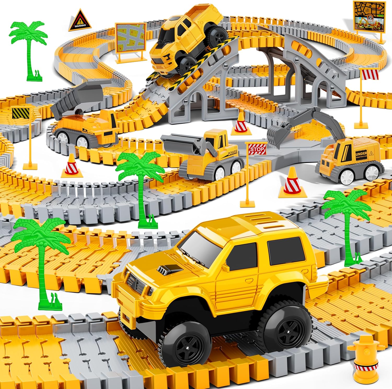 Kids Toys 253 PCS Construction Race Tracks Toy for...