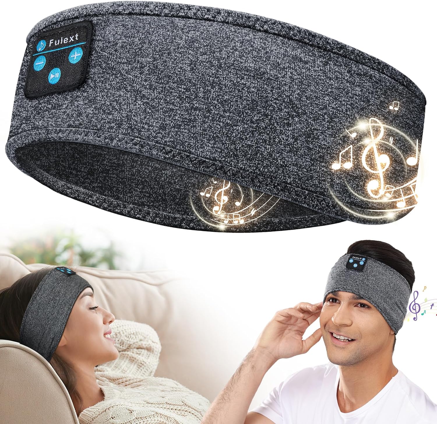 Sleep Headphones Bluetooth, Sleeping Headphones Headband Soft Elastic Comfortabl...