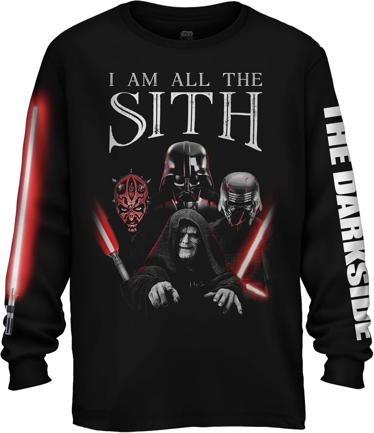 STAR WARS All The Sith Darth Vader Maul Emperor Kylo Ren T-Shirt Medium Long Sle...
